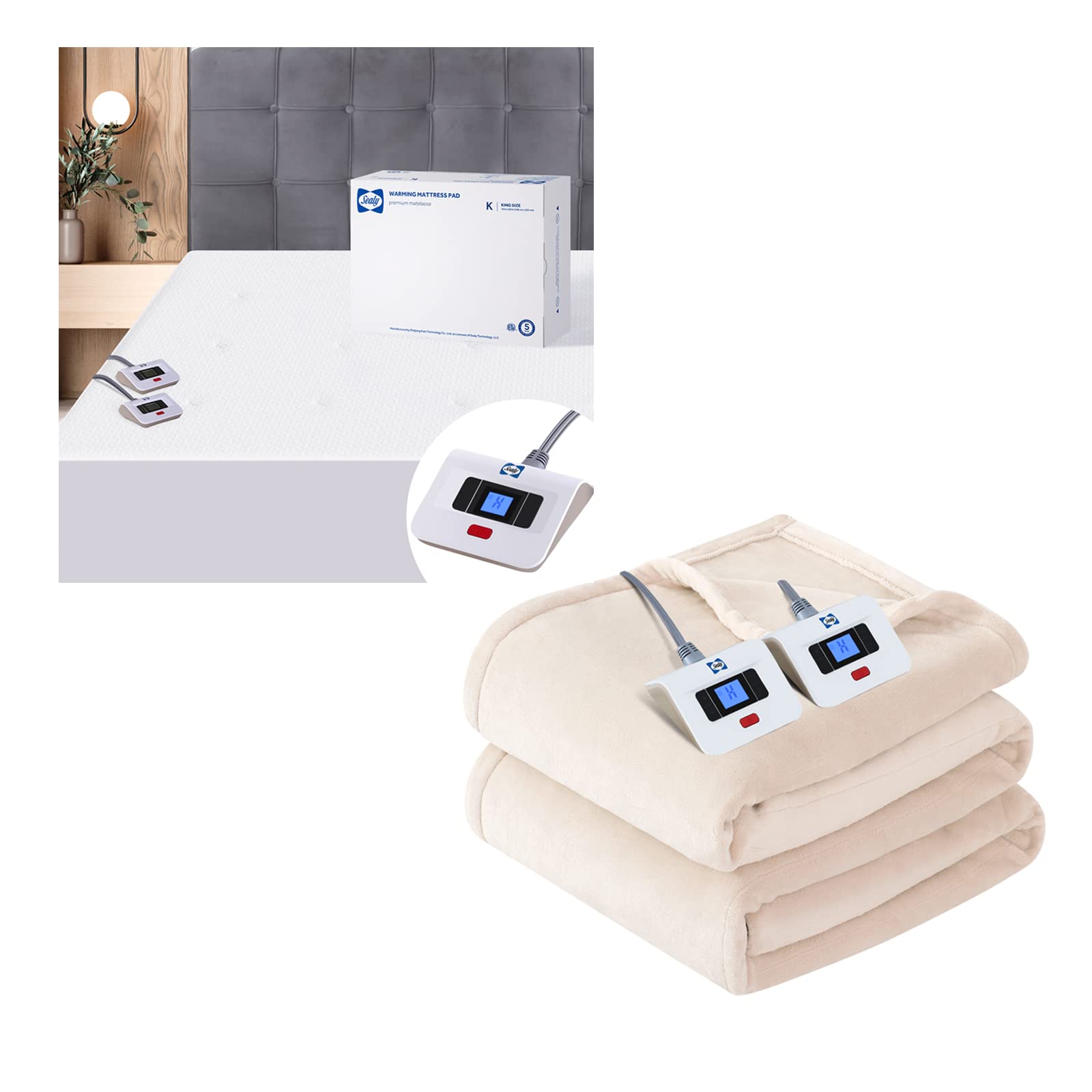 Electric Blanket & Heated Mattress Pad Queen Size, Flannel Heated Blanket