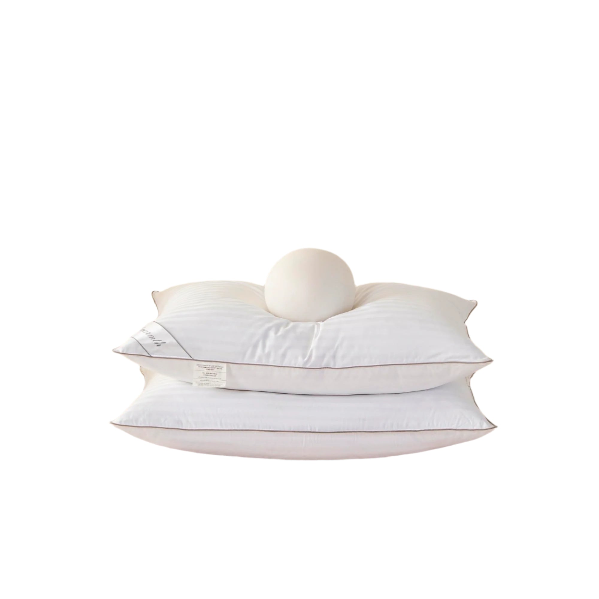 Standard Goose Feather Down Pillow, 100% Soft Cotton Cover Bed Pillow