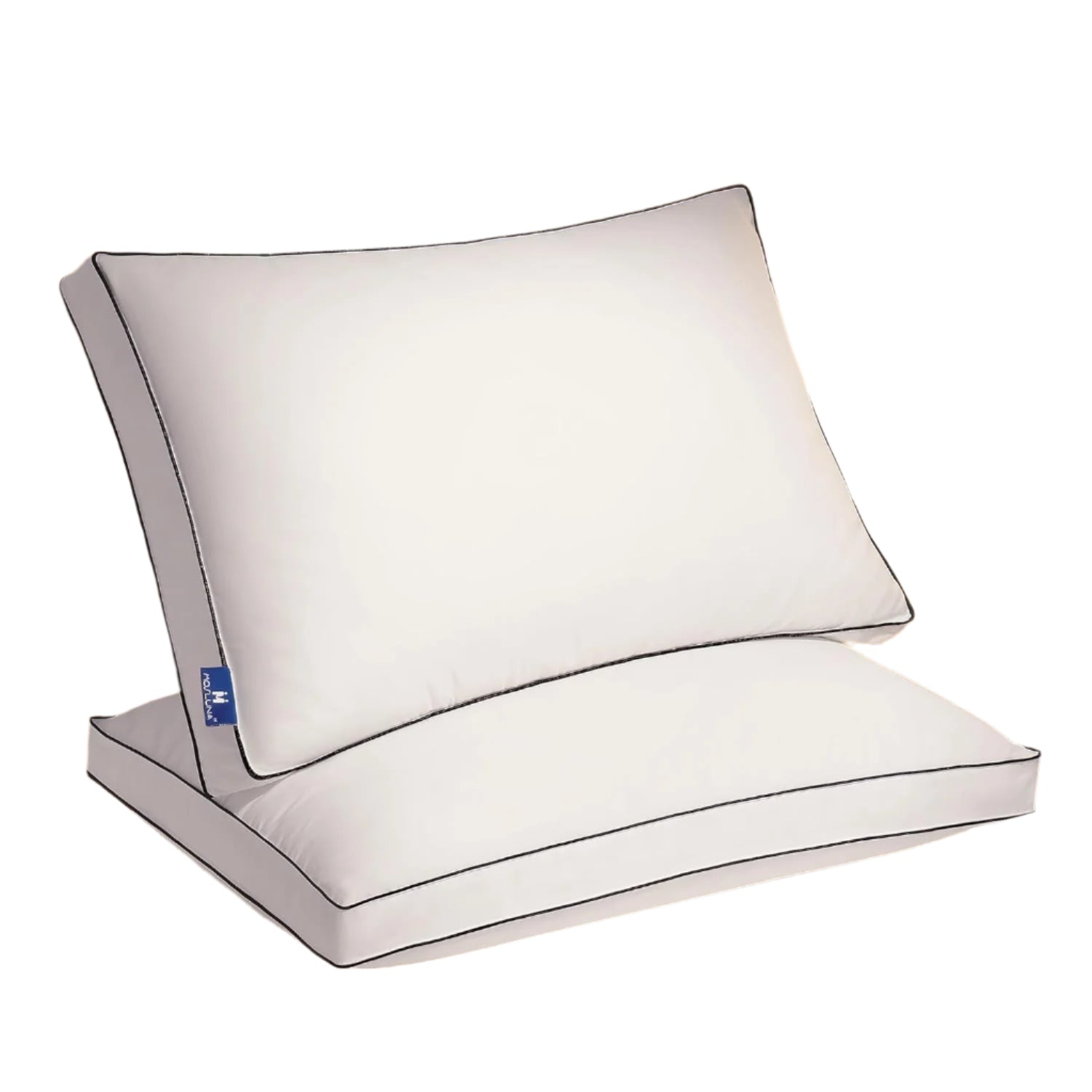Feather Down Pillows King Size Set of 2 with Gusset, Luxury