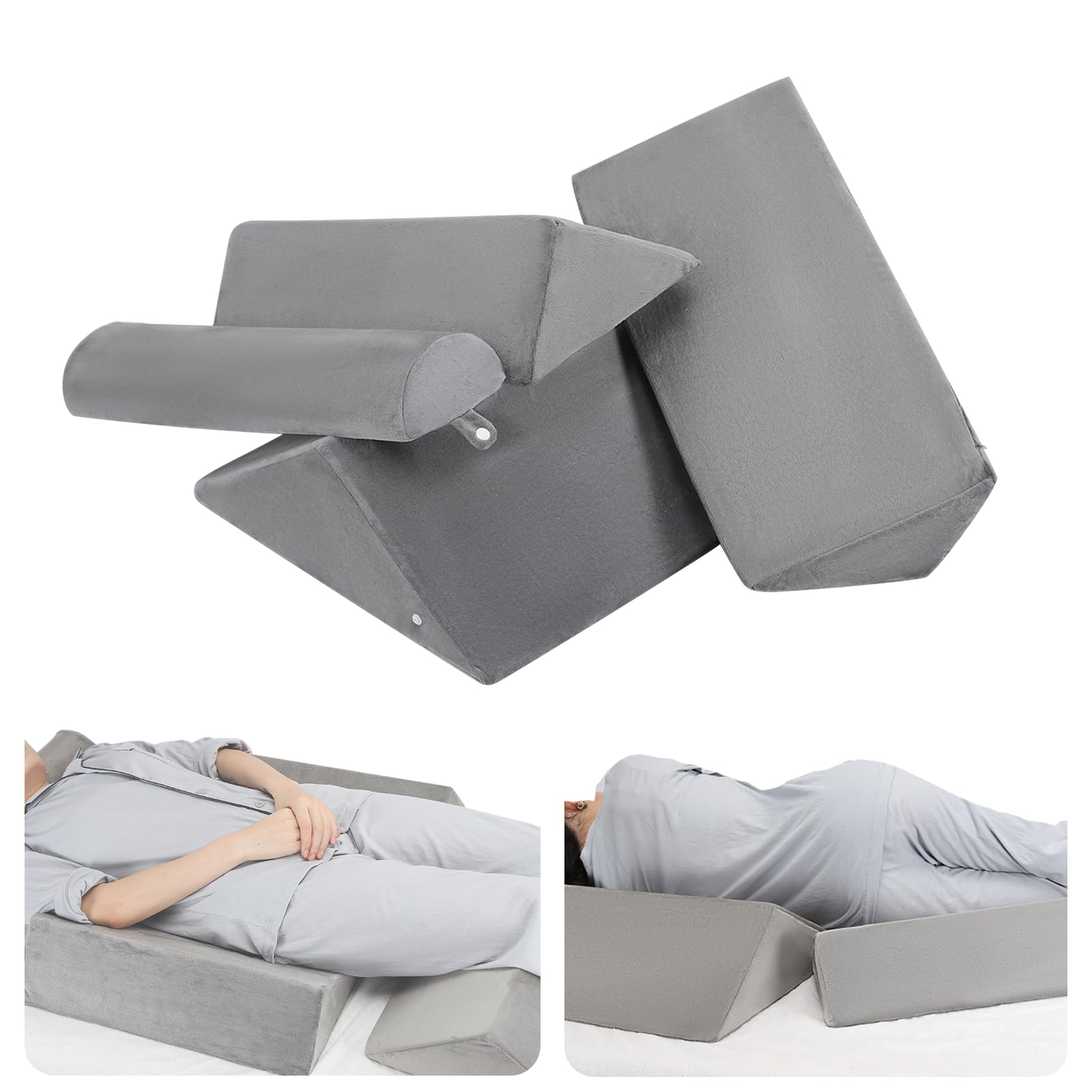 Wedge Pillows for Bed Positioning (4 in 1), Body Positioners for Side Sleepers
