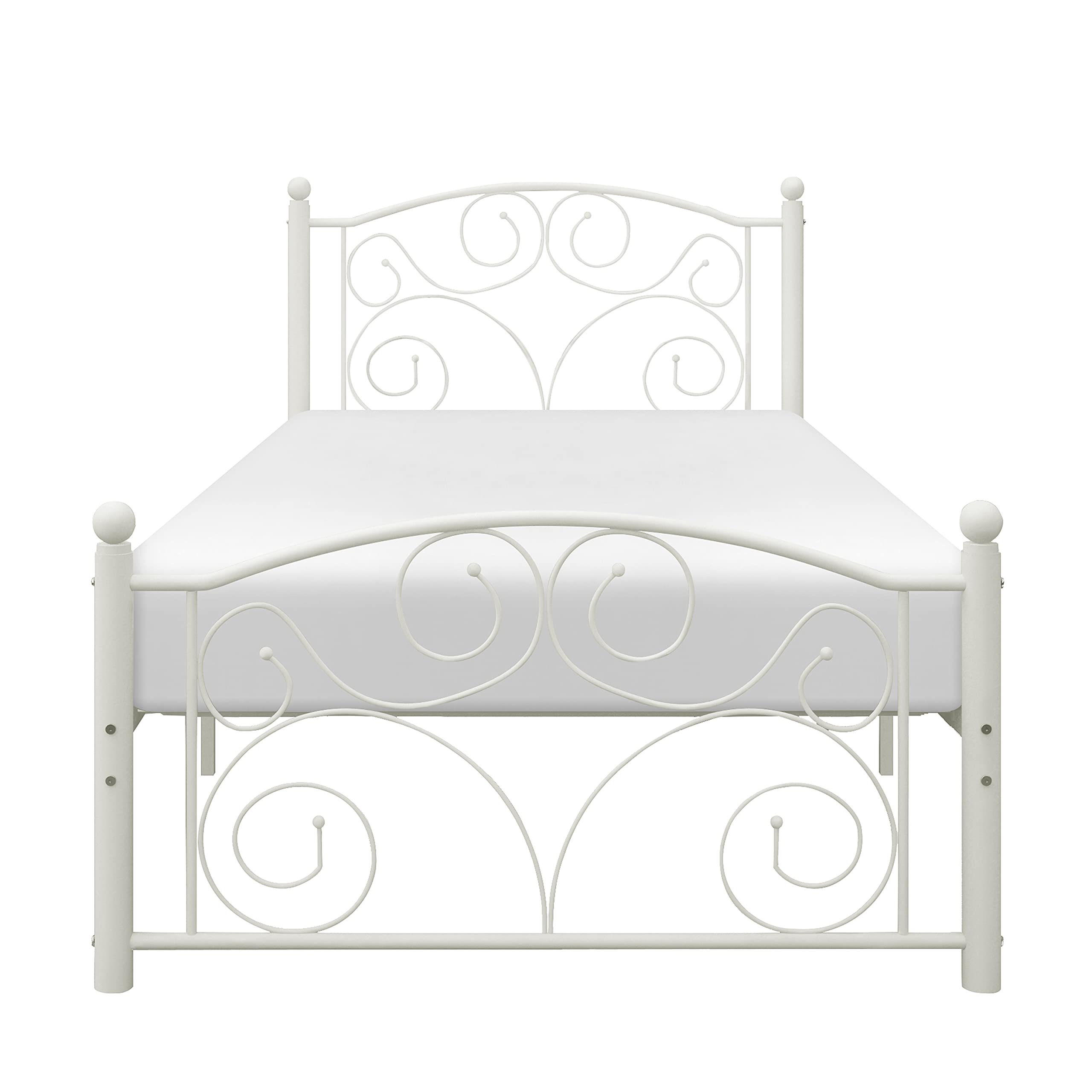 Metal Platform Bed, Twin, White