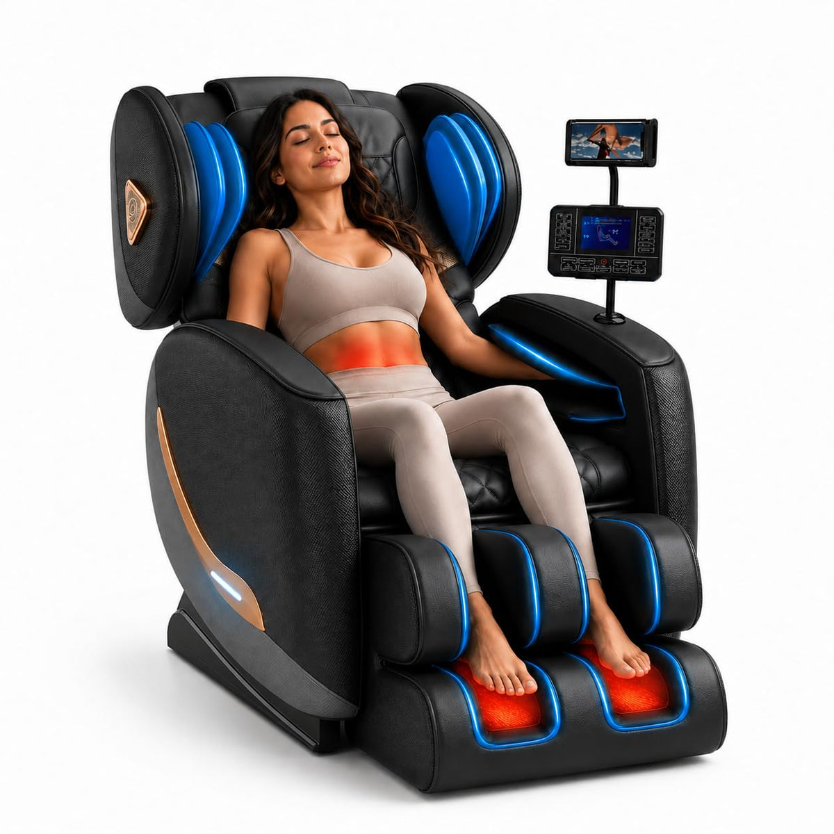 Zero Gravity Full Body Massage Chair with Heat & Foot Rollers