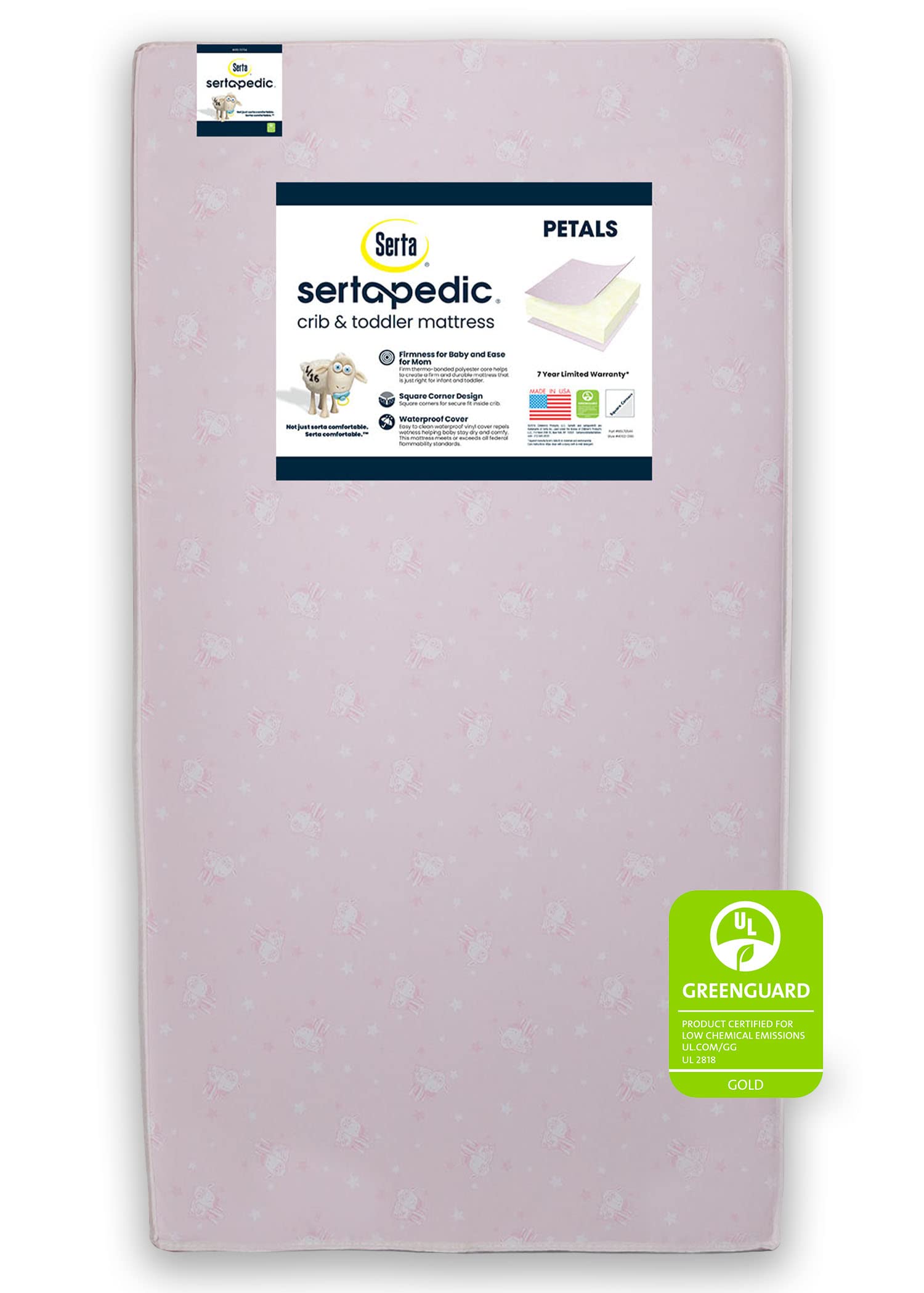 Serta Sertapedic Petals Dual Sided Premium Recycled Fiber Core Crib and Toddler