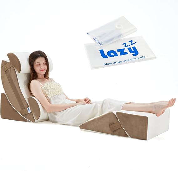 6pcs Orthopedic Bed Wedge Pillow Set, Memory Foam Wedge Pillow for Sleeping