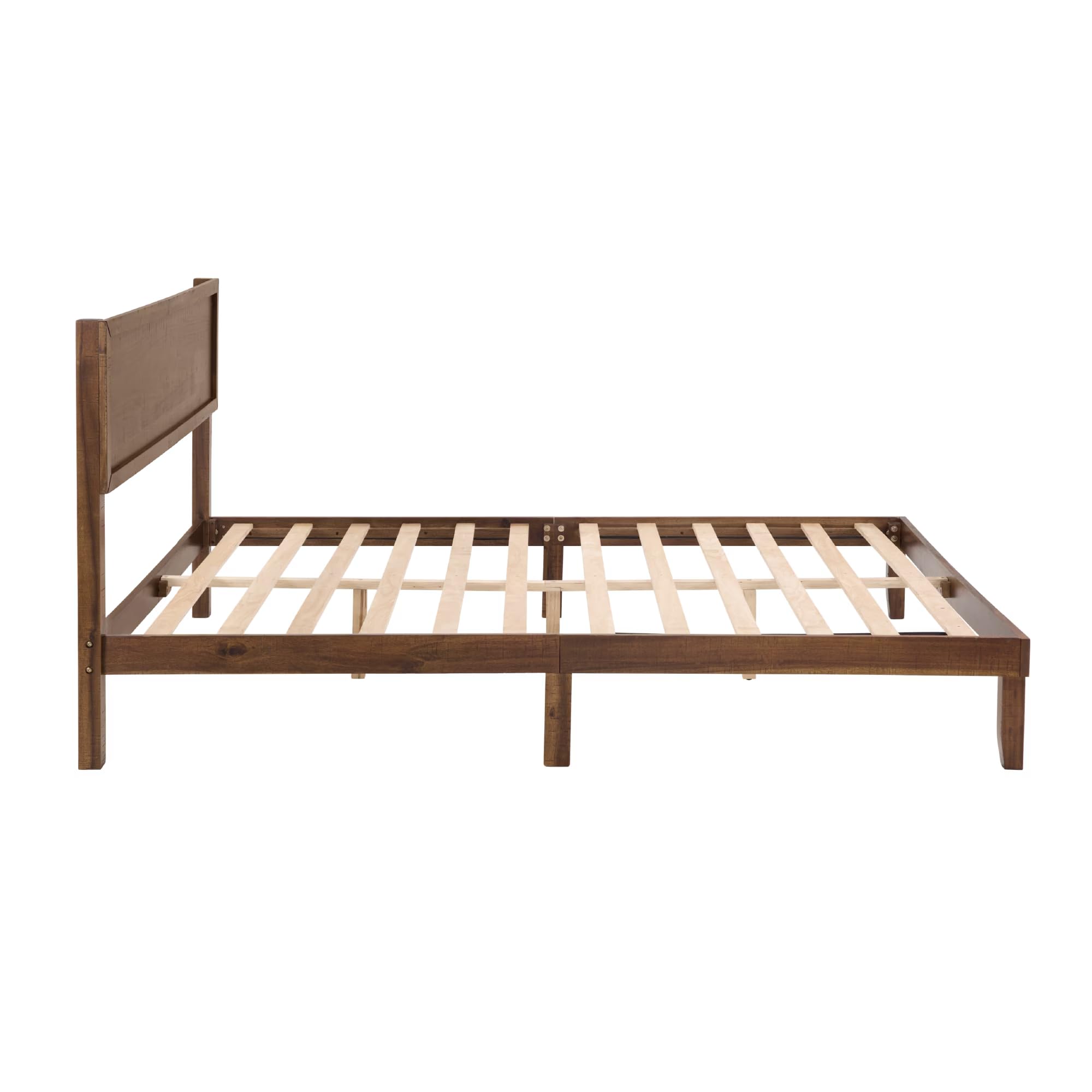 Wood Queen Size Bed Frame,Wooden Queen Platform Bed Frame with Headboard