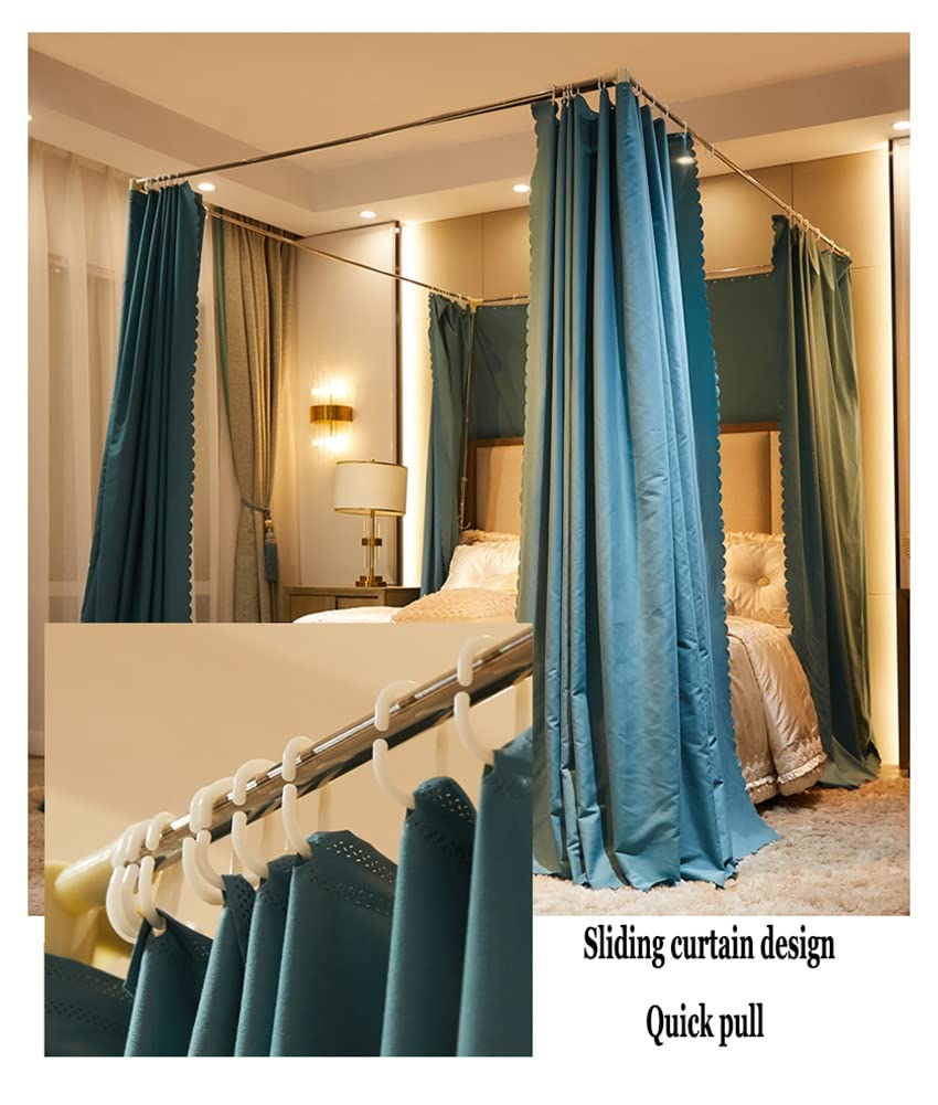 ZHZHZ European-Style Palace Mosquito Net Princess Room Romantic Lace Bed Curtain Bedroom Decor Metal Stand