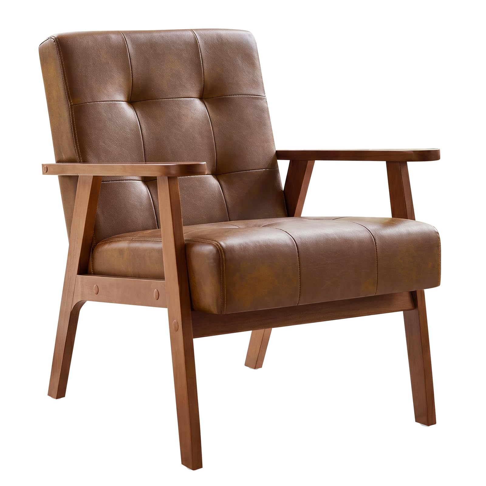 Mid-Century Modern Button Tufted Accent Chair