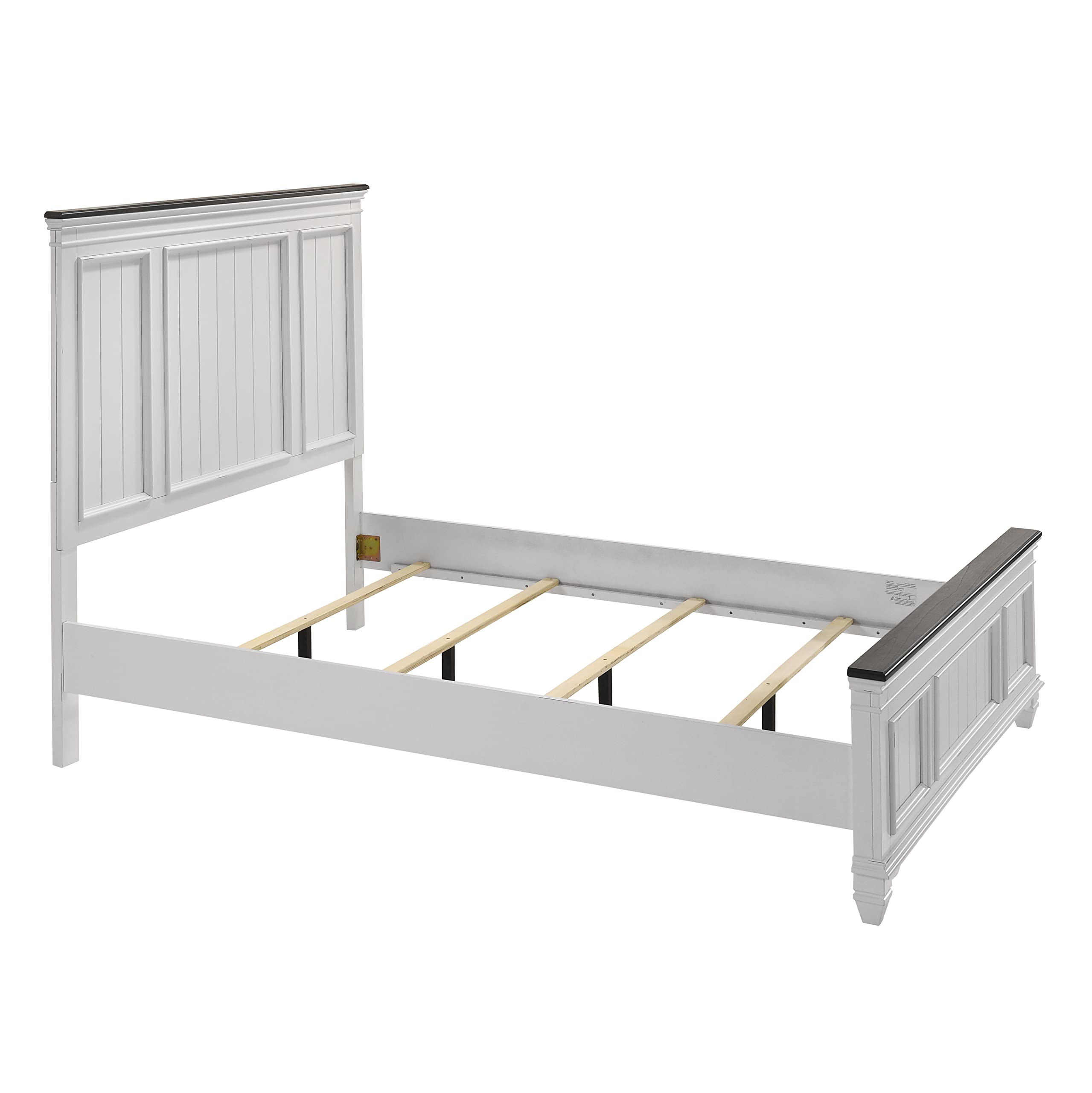 Clelane Wood Bedroom Set with Shiplap Panel Queen Bed, Dresser, Mirror