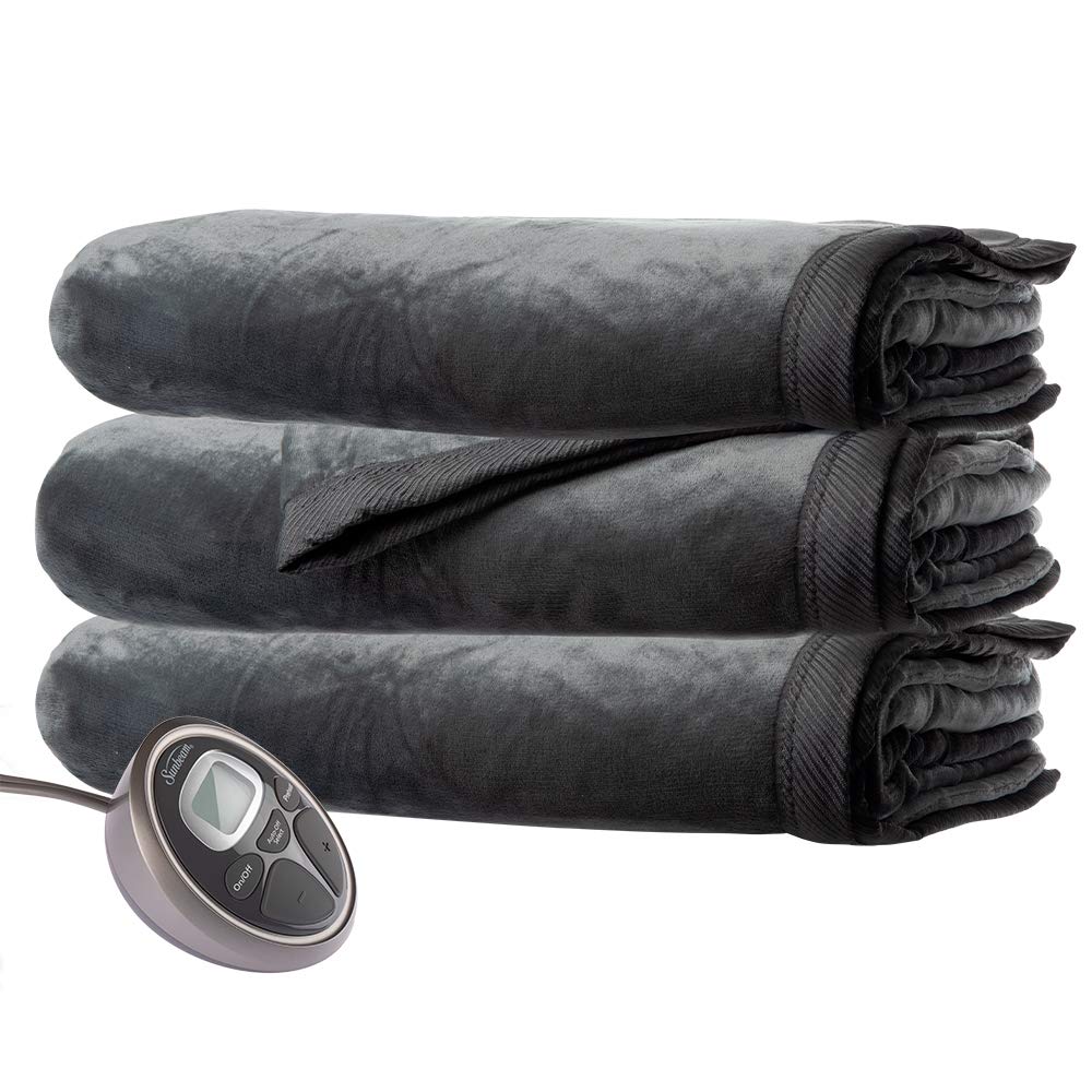 King Premium Soft Electric Heated Blanket Velveteen Plush
