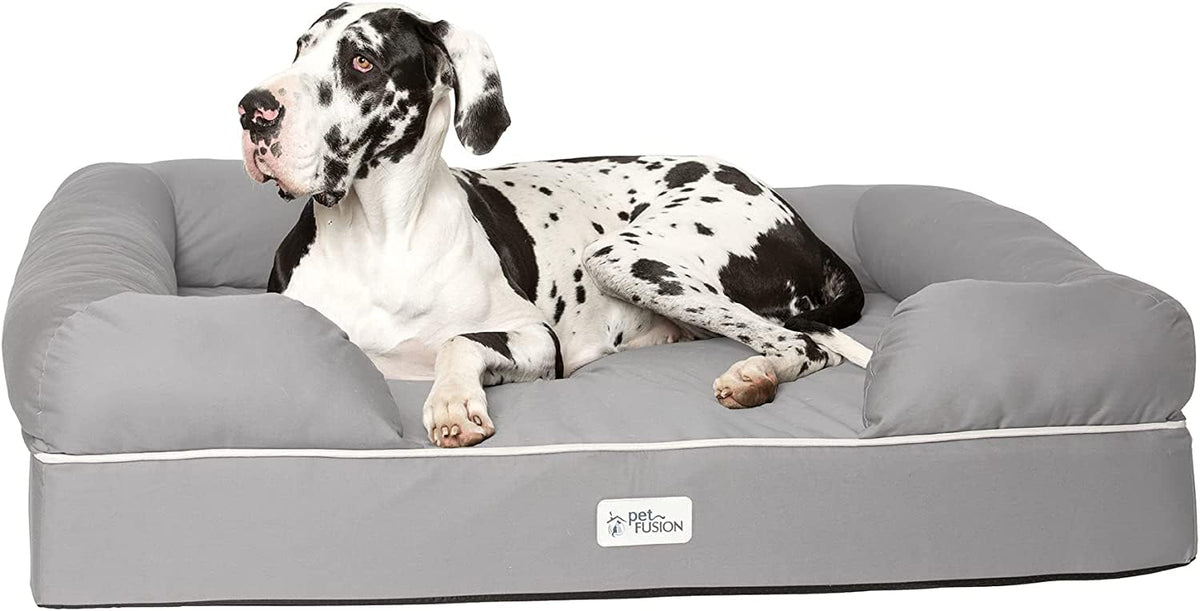 Memory Foam Orthopedic Dog Lounge Bed – Slate Grey