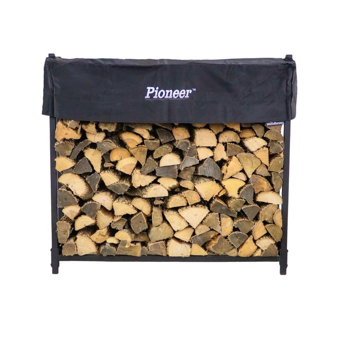 Steel Firewood Rack with Waterproof Cover