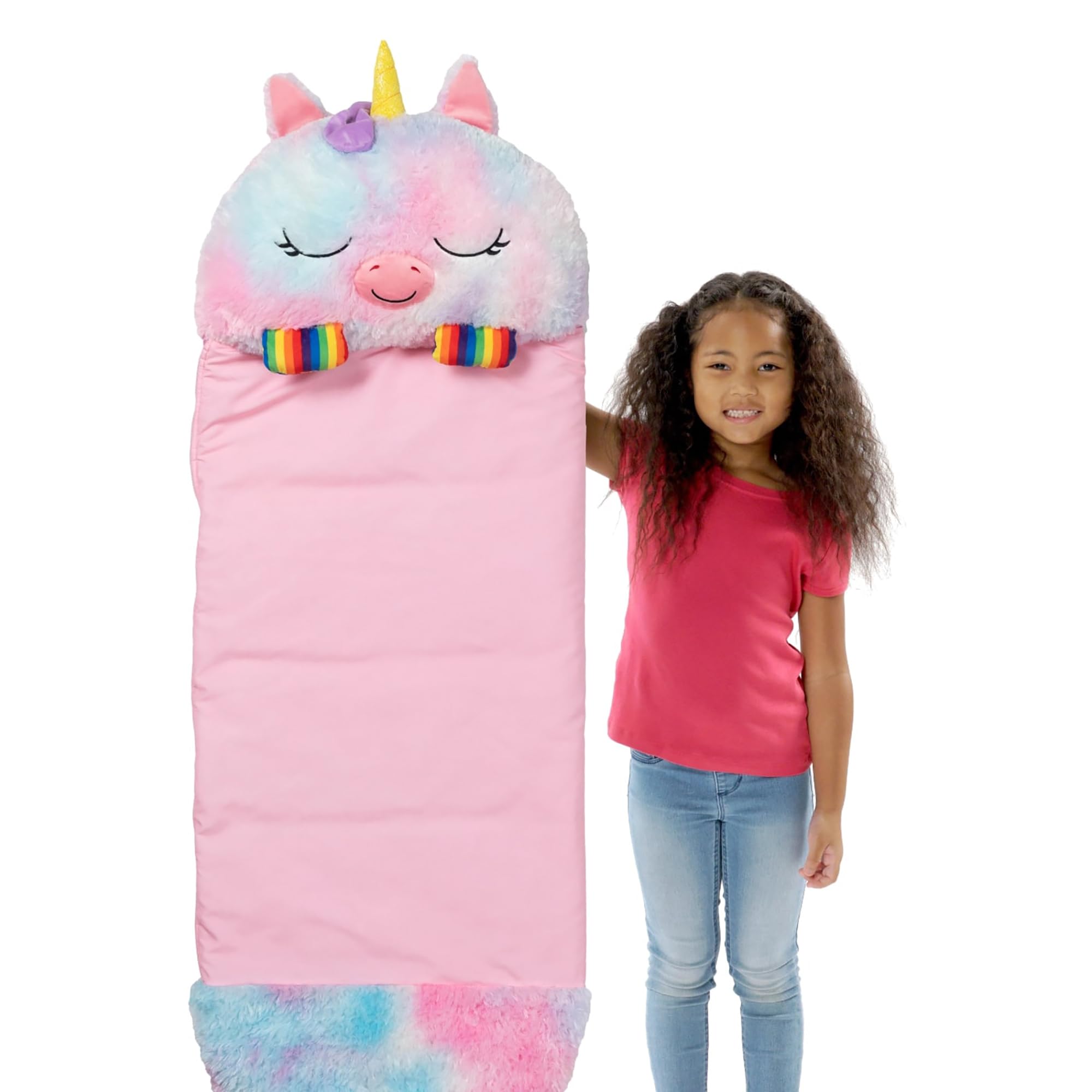 Pillow & Sleepy Sack: Medium - Rainbow Unicorn - 54 x 20, Plush