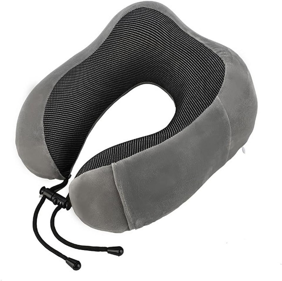 Travel Pillow 100% Pure Memory Foam Neck Pillow for Airplanes, Comfortable