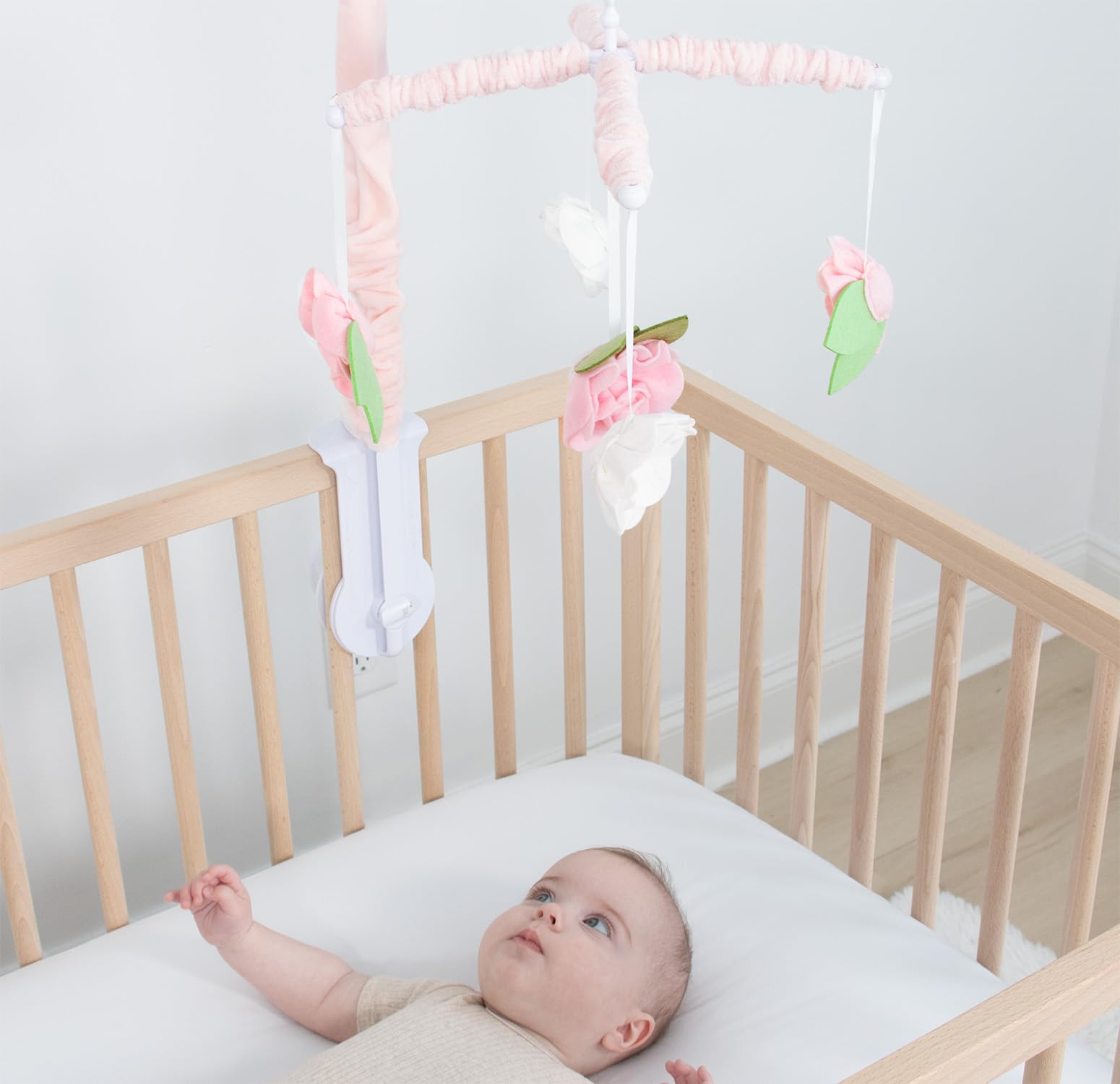 Crib Mobile for Girls - Pink Musical Baby Crib Mobile