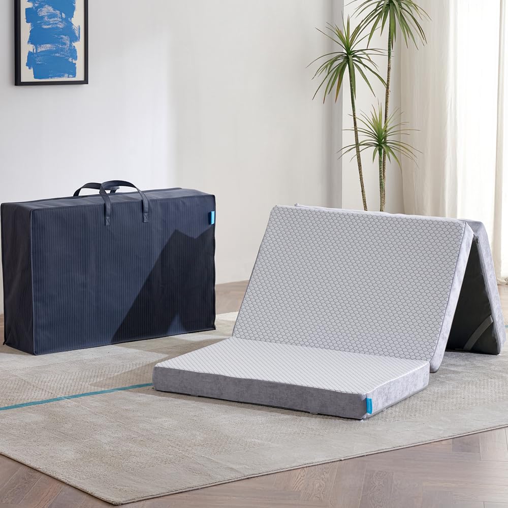 f Odorless Foldable Mattress with Storage Bag, 80" x 38"x 4" Memory Foam Mattress