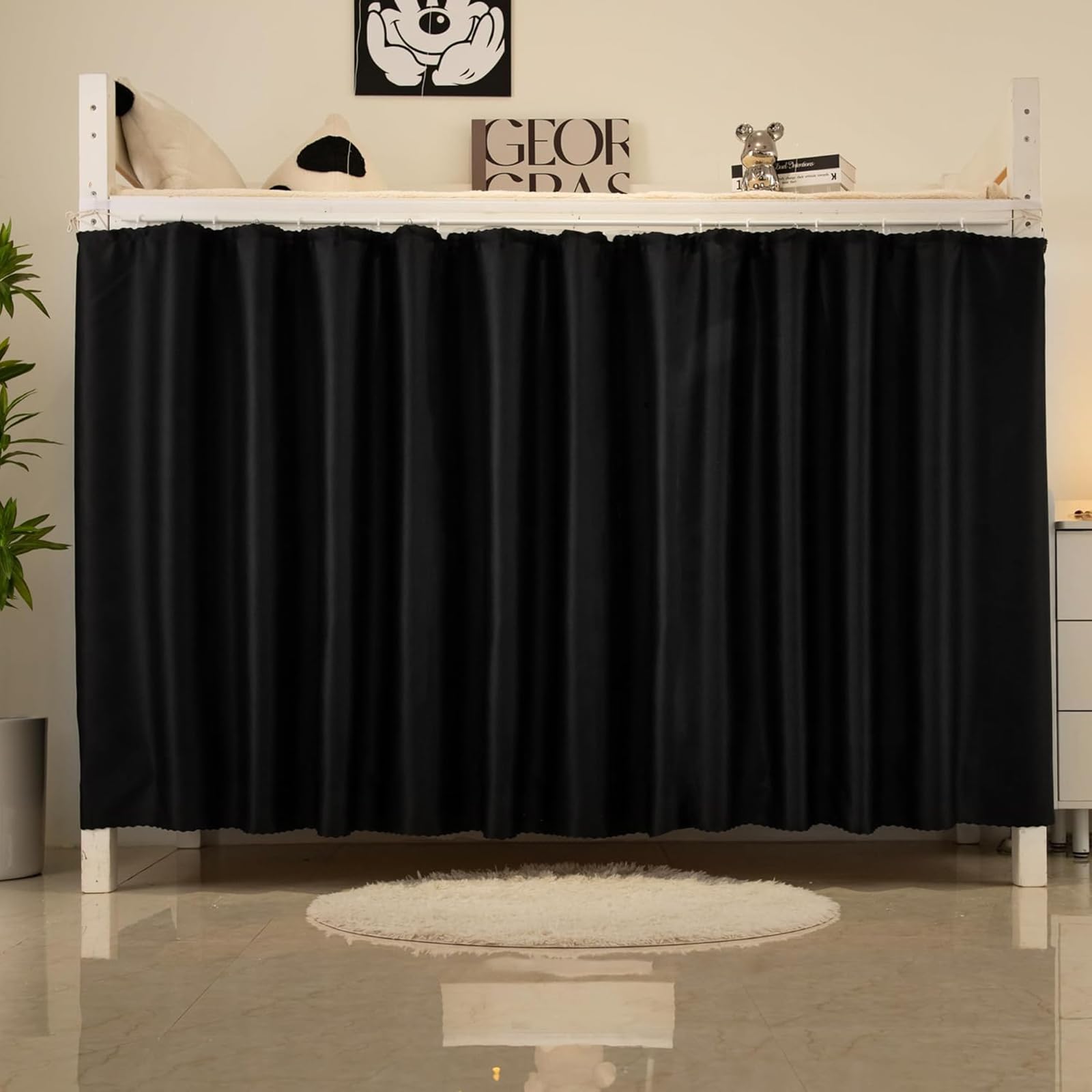 2pcs Blackout Bottom bunk Bed Curtain,bunkbed Curtains for The Bottom bunk