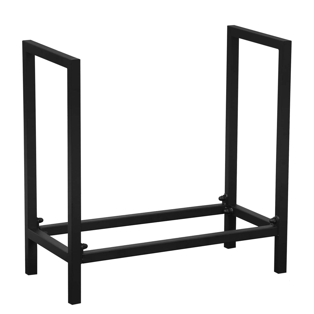 Indoor/Outdoor Firewood Log Rack – Metal, Black, 24"