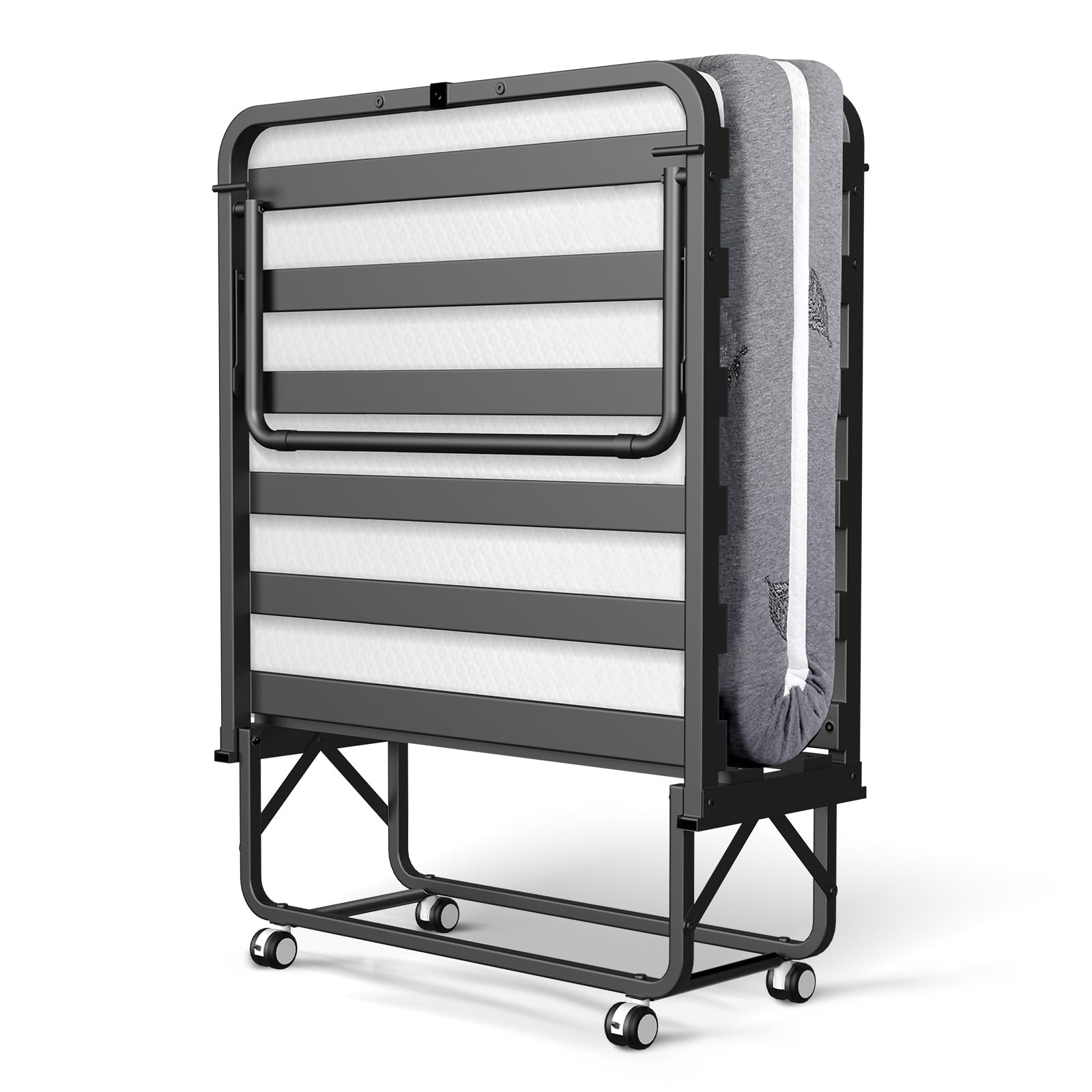 Portable Rollaway Guest Bed for Adults, Strong Metal Frame