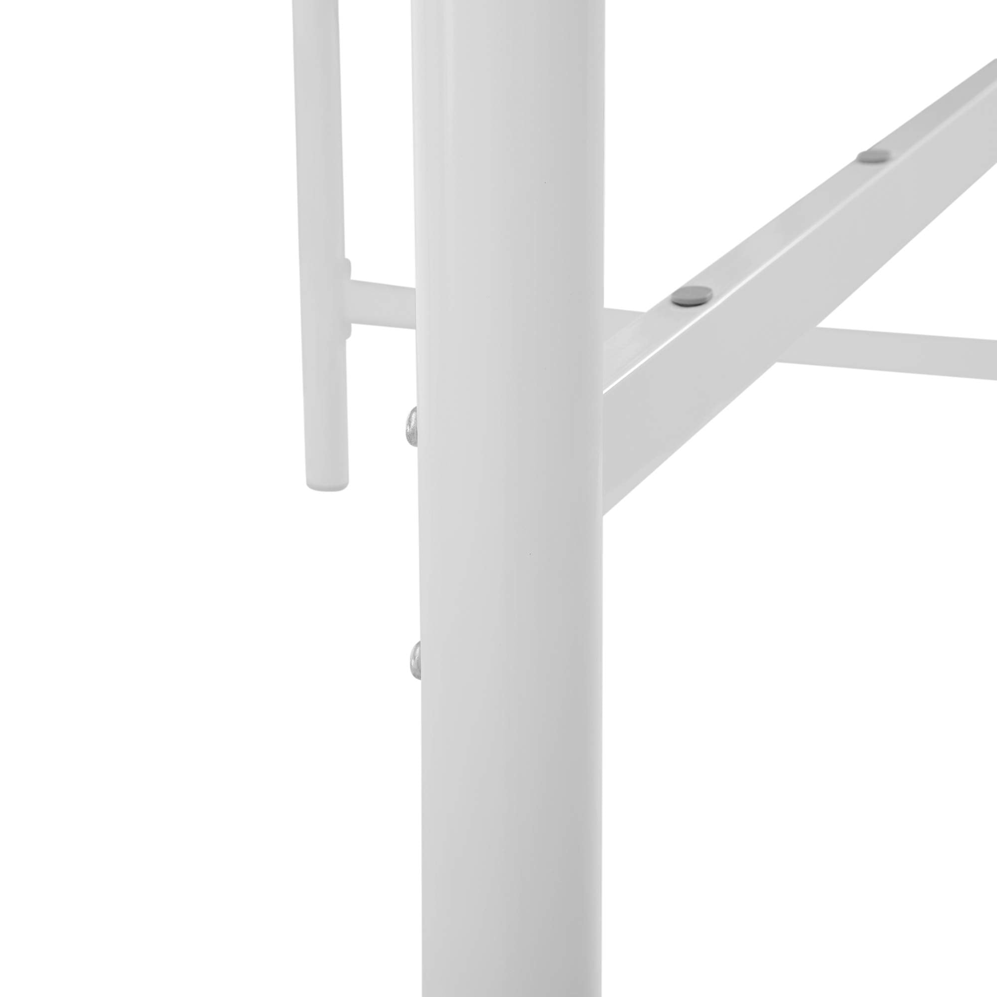 Timothee Urban Industrial Metal Twin over Loft Bunk Bed, Twin Size, White