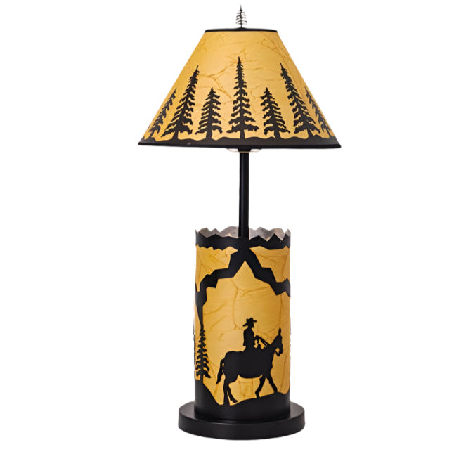 Farmhouse Table Lamp, 2 Lights Rustic Living Room Lamps, Vintage Bedside Lamps