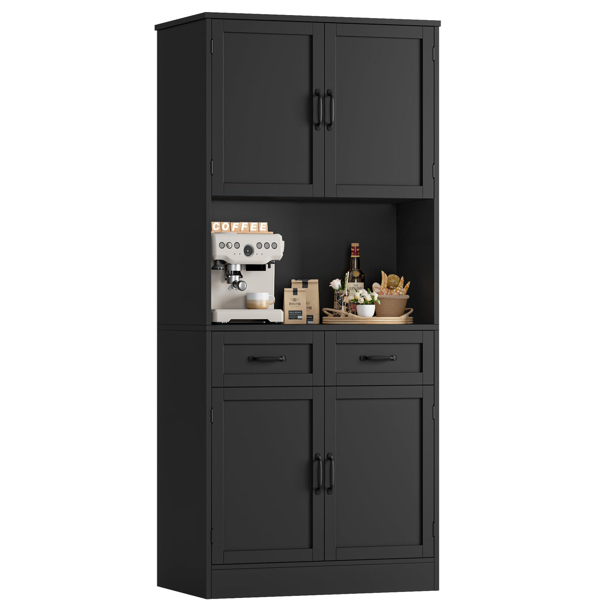71" Kitchen Pantry Storage Cabinet with Drawers & Shelves