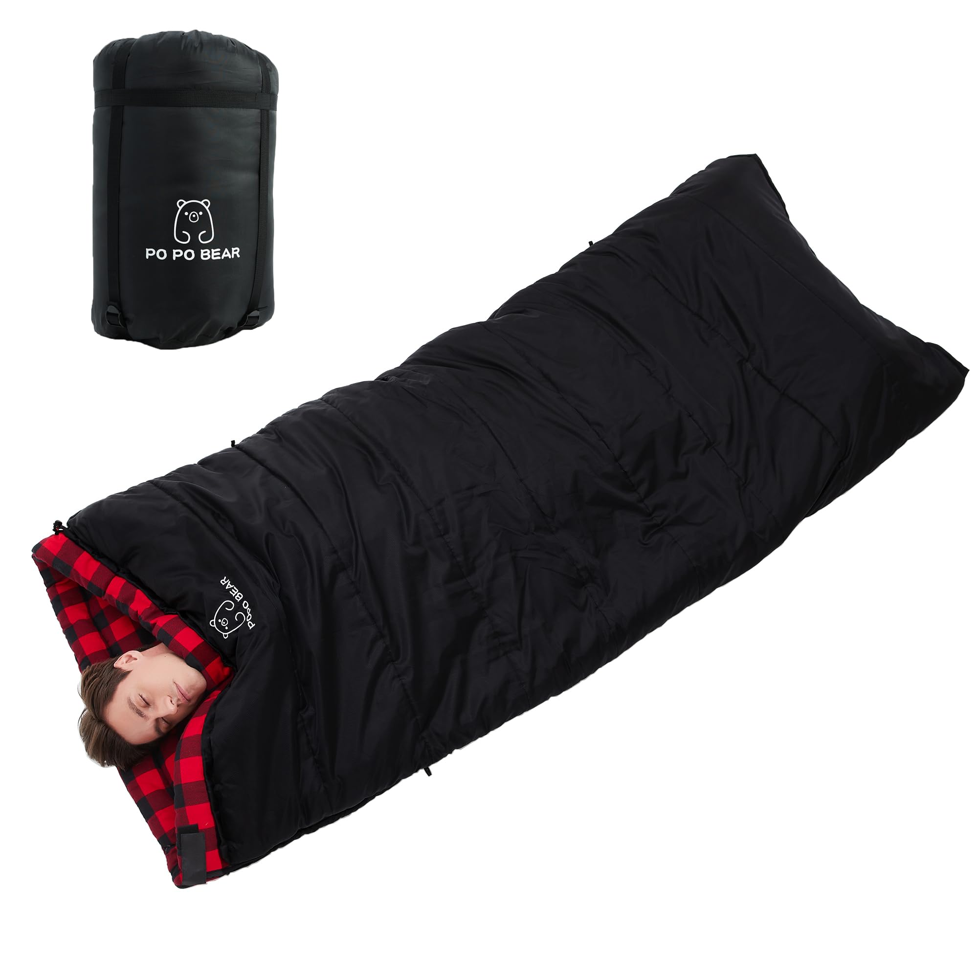 Zero Degree Sleeping Bag for Adults 100% Cotton Flannel Tall and Big