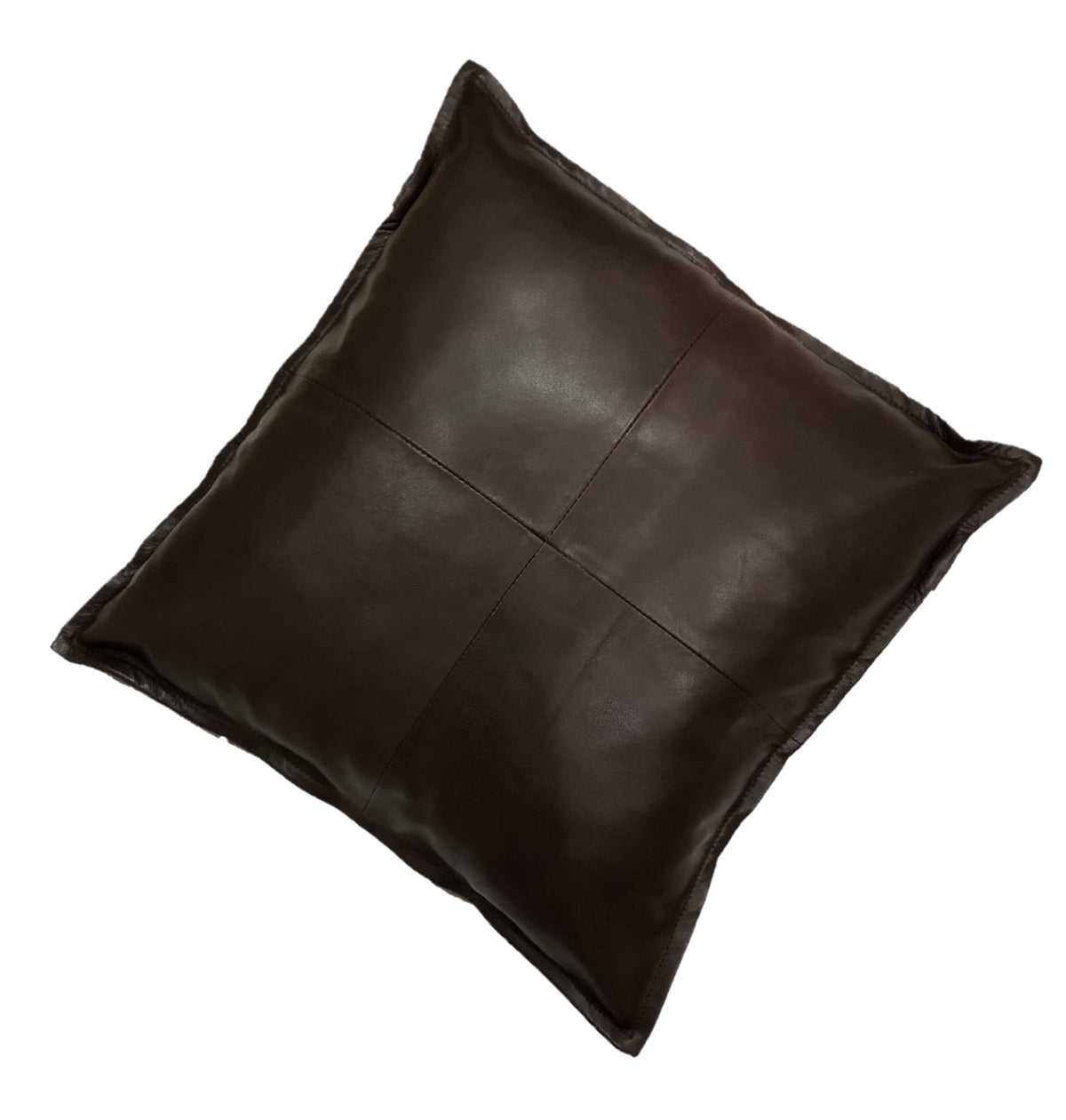 Genuine Leather Throw Pillow Cover – Brown