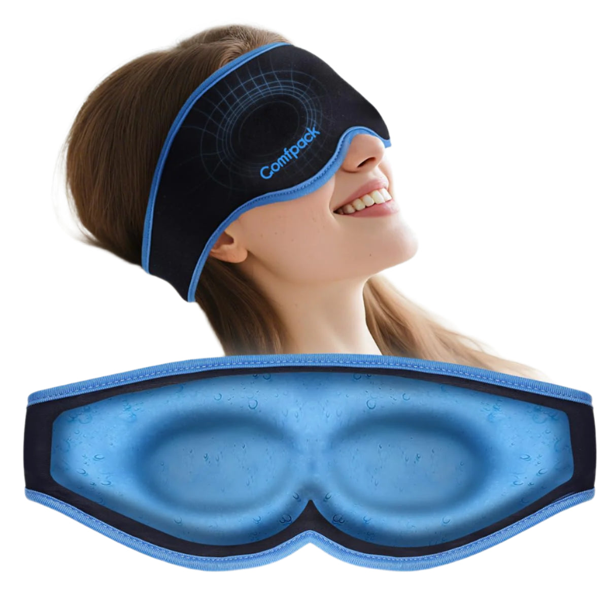 3D Cooling Sleep Mask, Gel Sleep Eye Mask with Hot & Cold Compress Therapy