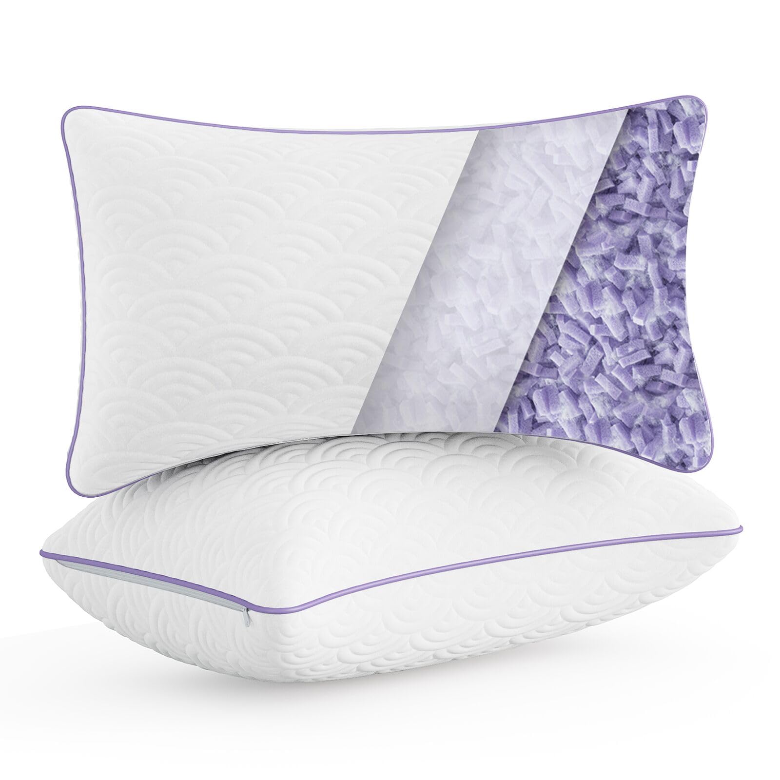 Memory Foam Pillows King Size Set of 2 Adjustable Cool Pillow for Side