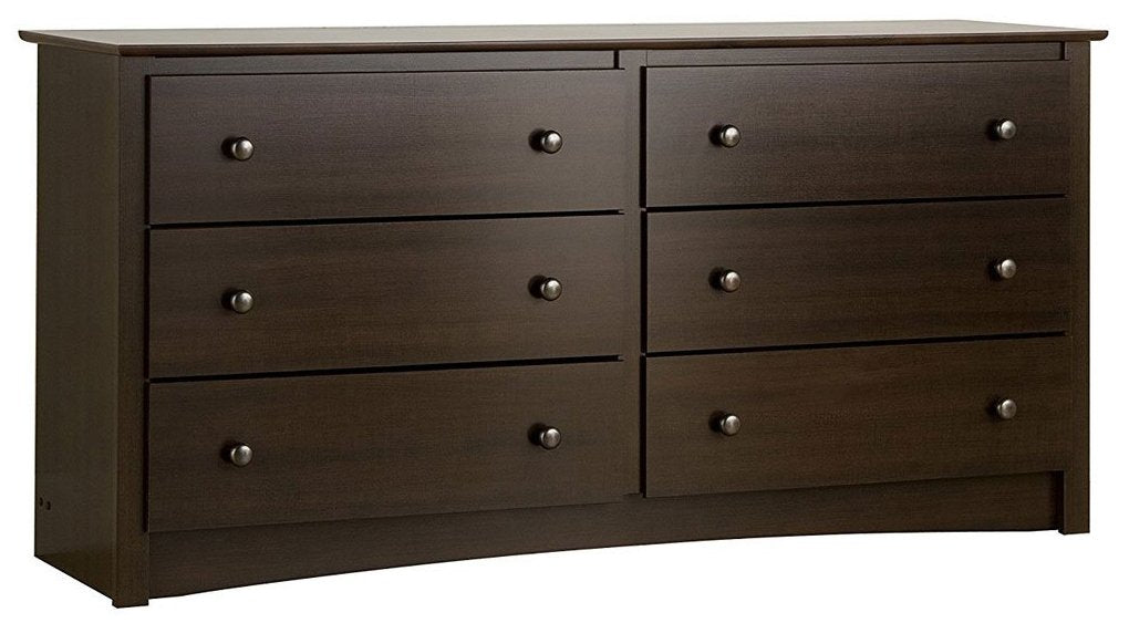 Sonoma 6 Drawer Double Dresser for Bedroom, Espresso & Sonoma 2-Drawer Nightstand