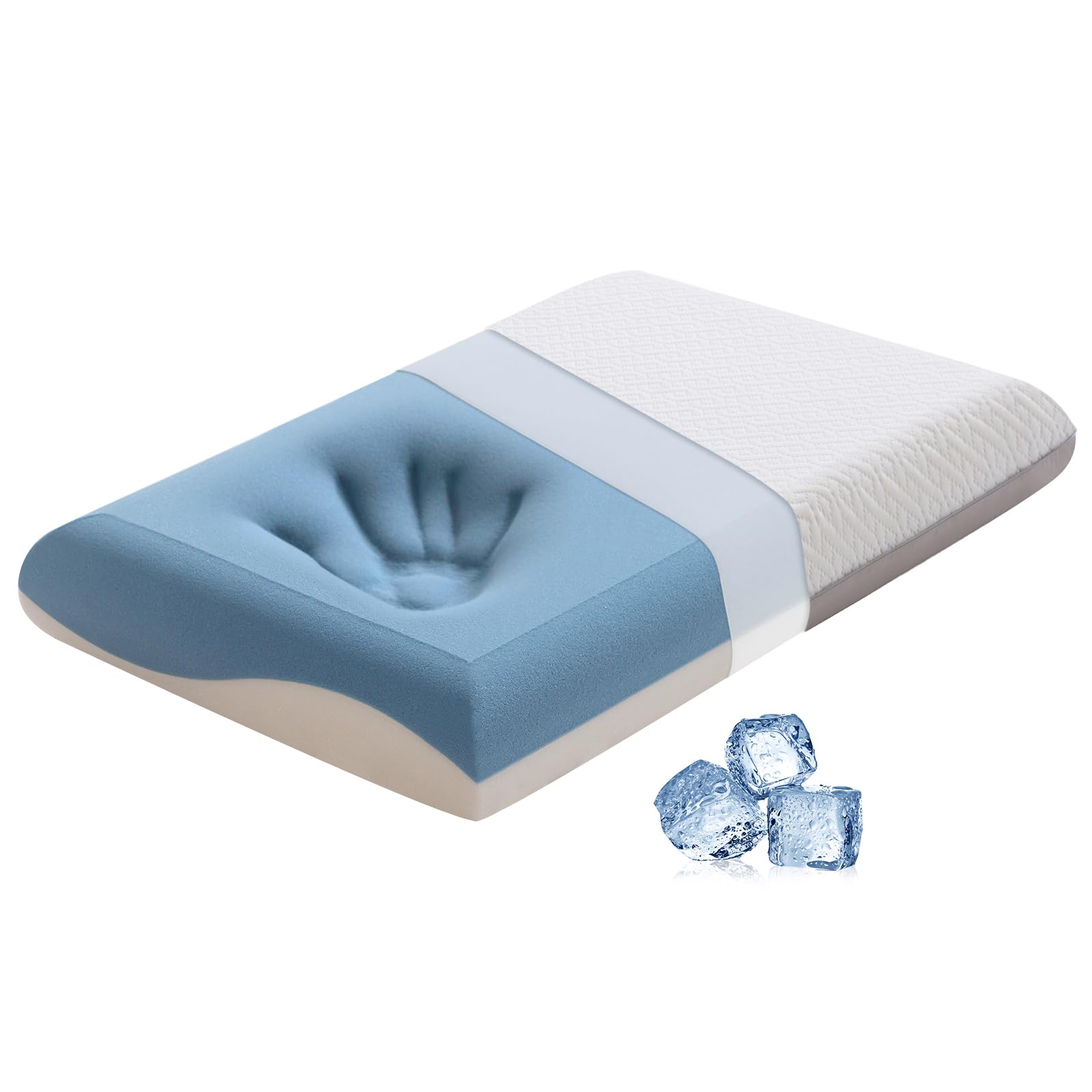 Memory Foam Firm Pillows for Sleeping, 4'' Orthopedic Cervical Neck Pillow