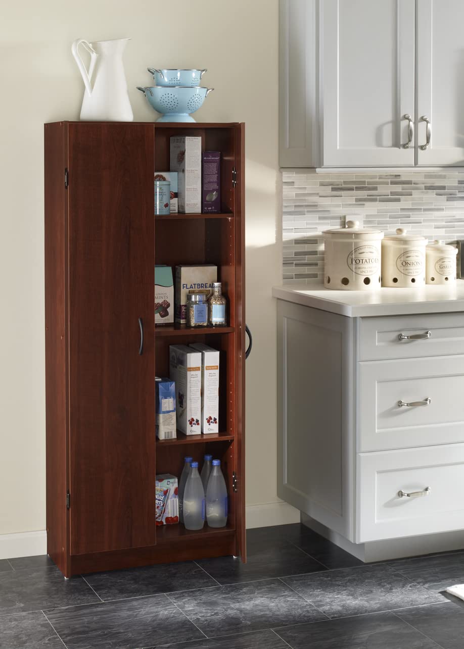 Pantry Cabinet Cupboard with 2 Doors Adjustable Shelves, Standing