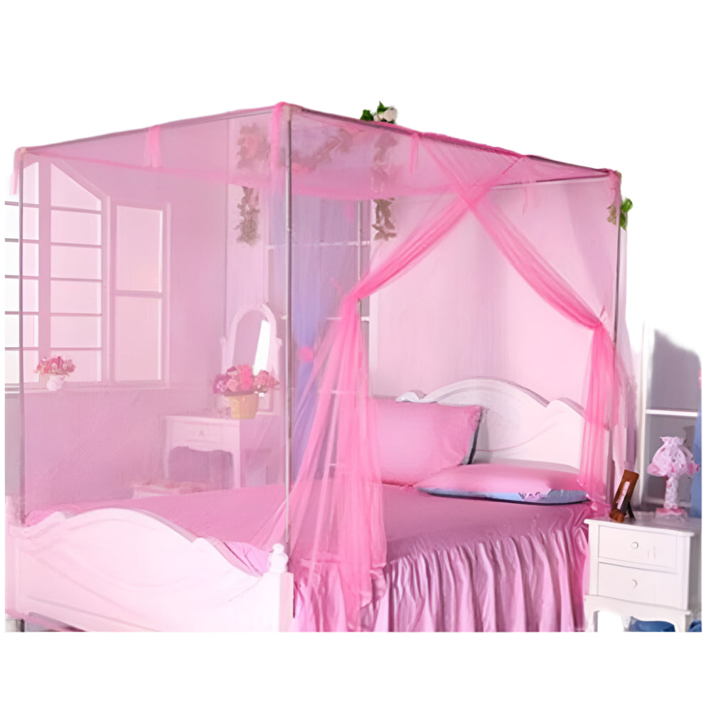 Mosquito net Canopy White Four Corner Post Student Canopy Bed Mosquito