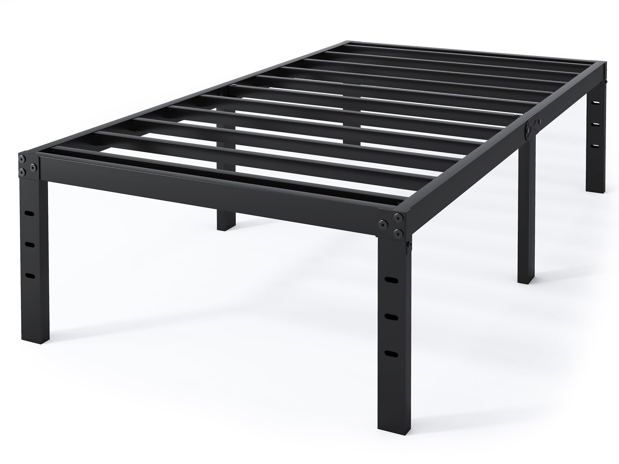 Twin Bed Frame - 18 in Sturdy Platform Bed Frame Twin Size, Heavy