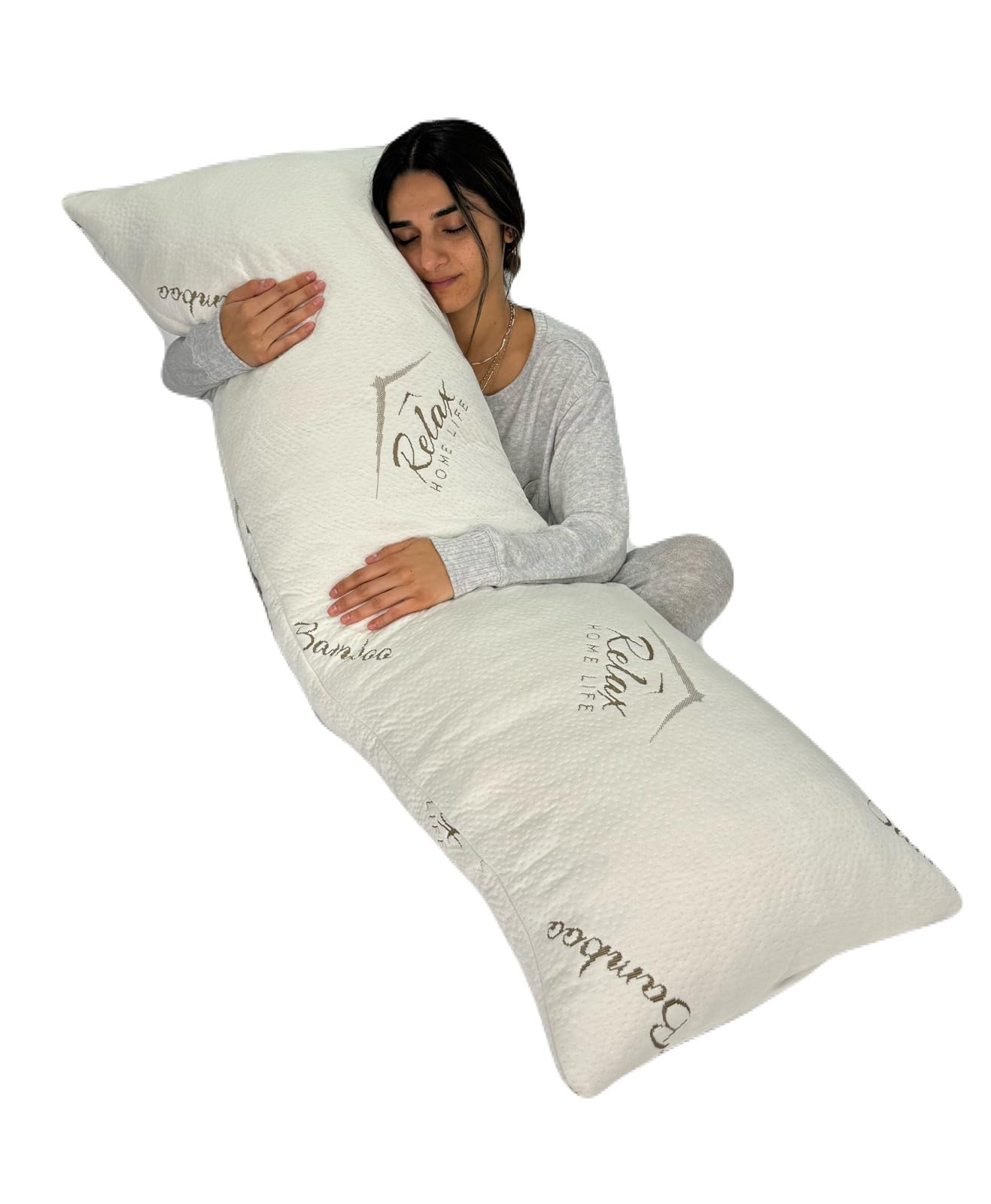 Ultra-Luxury Full Size Body Pillow All USA Best Shredded Memory Foam & Cool-Vent