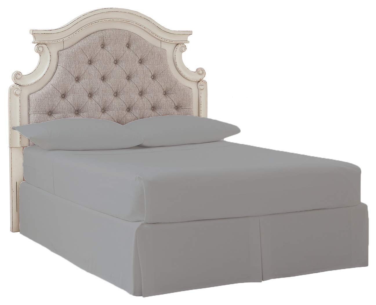 Realyn Upholstered Panel Headboard ONLY, Full, Chipped White