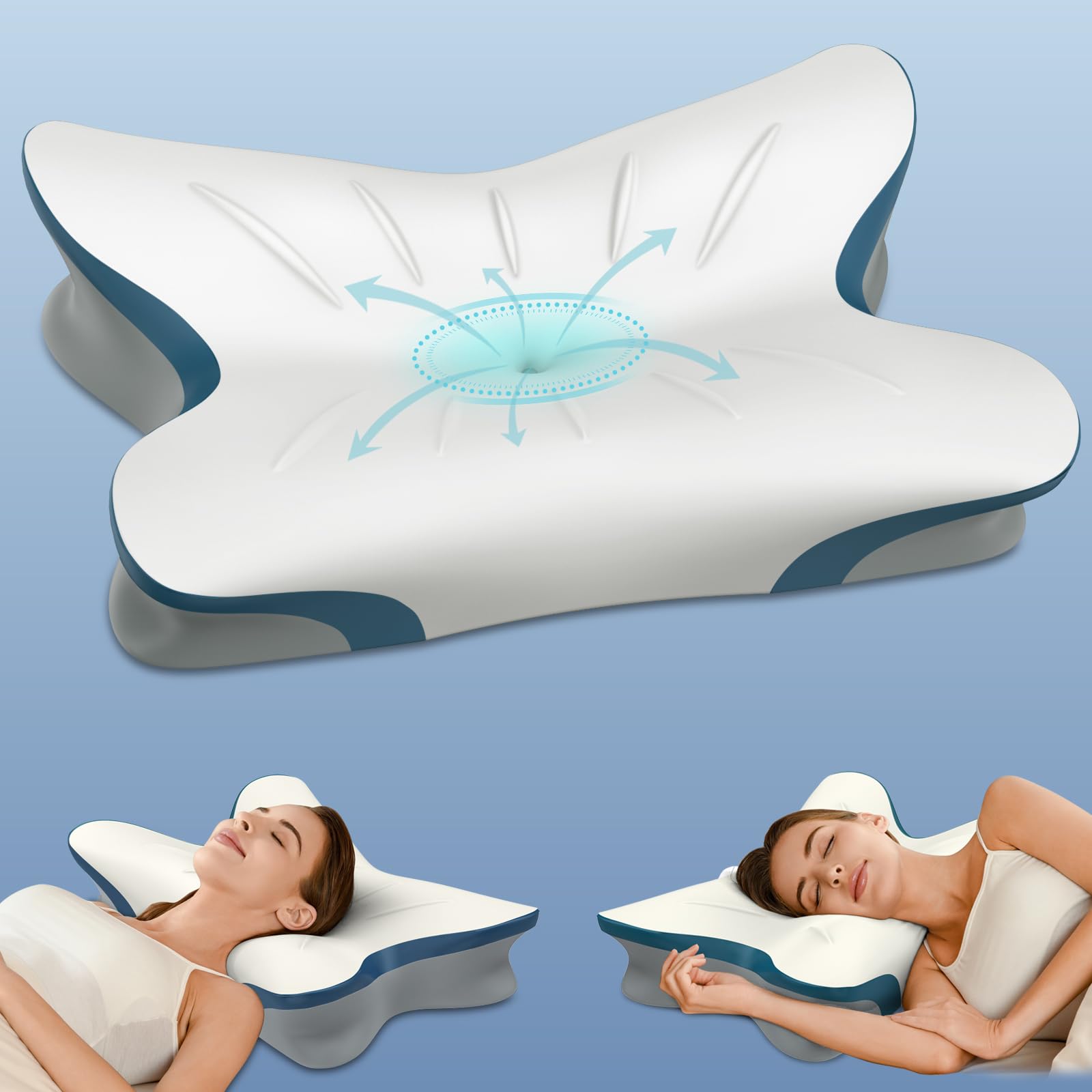 Neck Pain Relief - Ergonomic Neck Pillow for Sleeping Contour