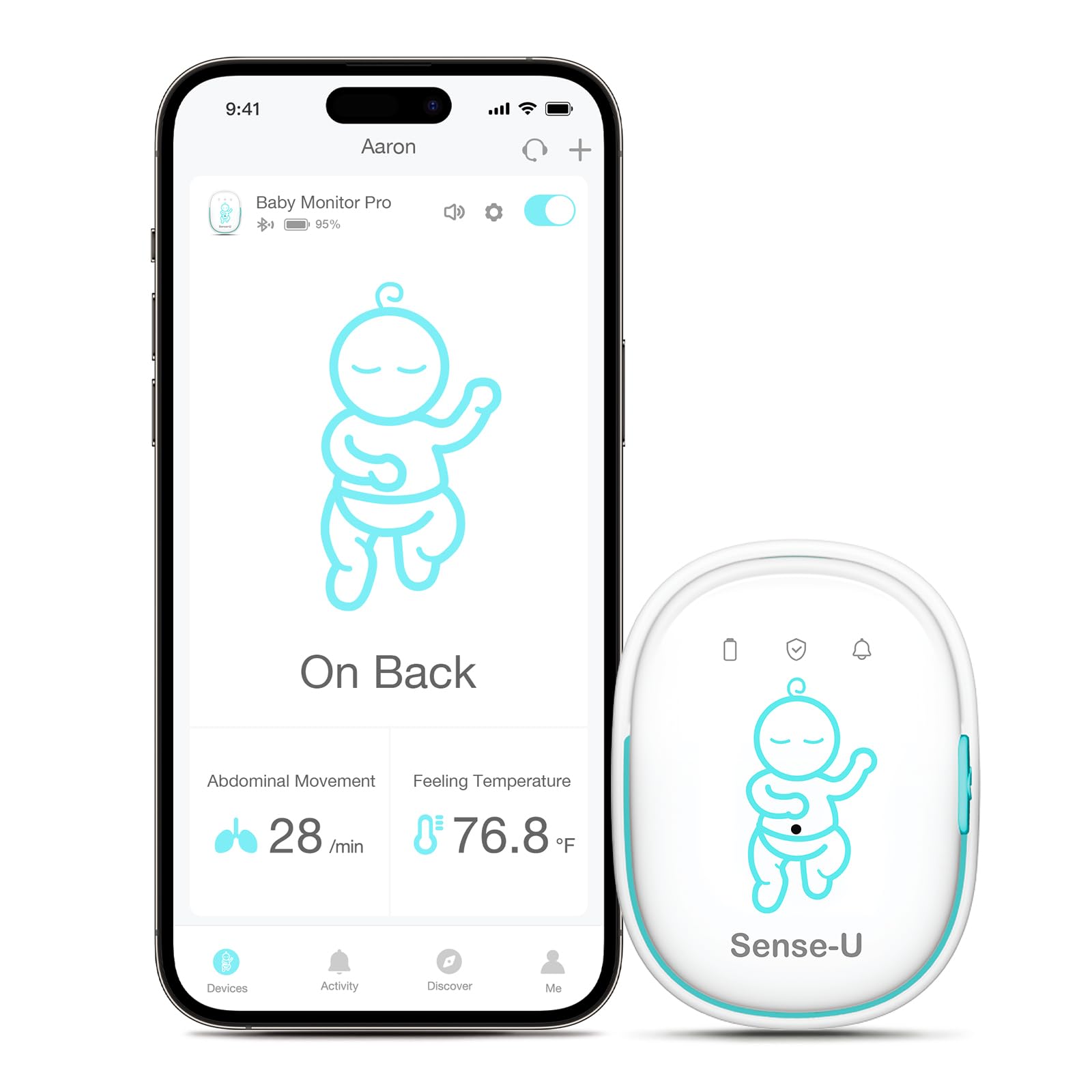 Movement Monitor with Arousal Vibration, Movement/Rollover/Overheating