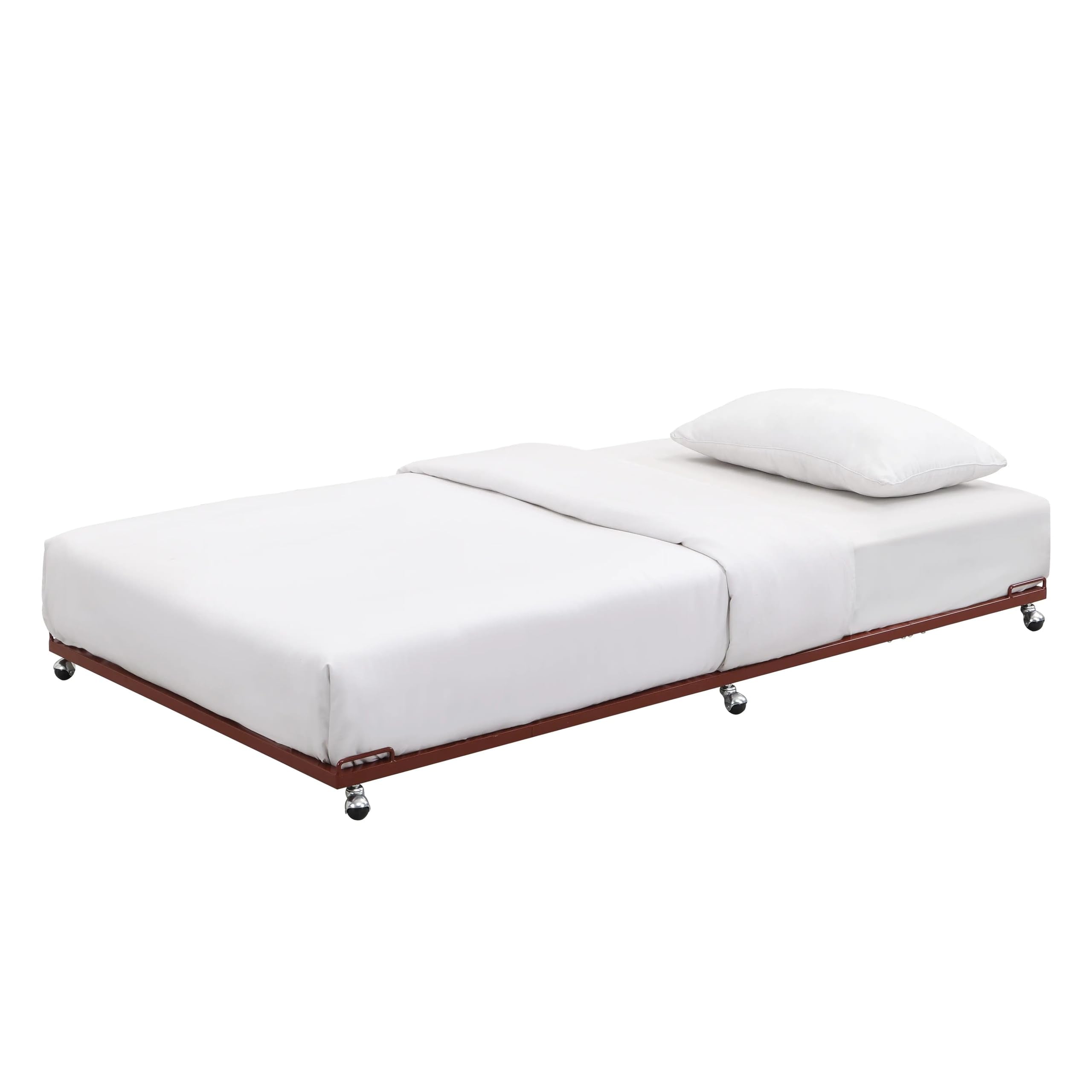 Trundle Bed - Sturdy Tubular Metal Frame Supports Up to 500 Lbs - Smooth-Sliding