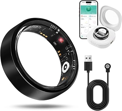 Smart Health Ring for Women Men Fitness Tracker with Heart Rate