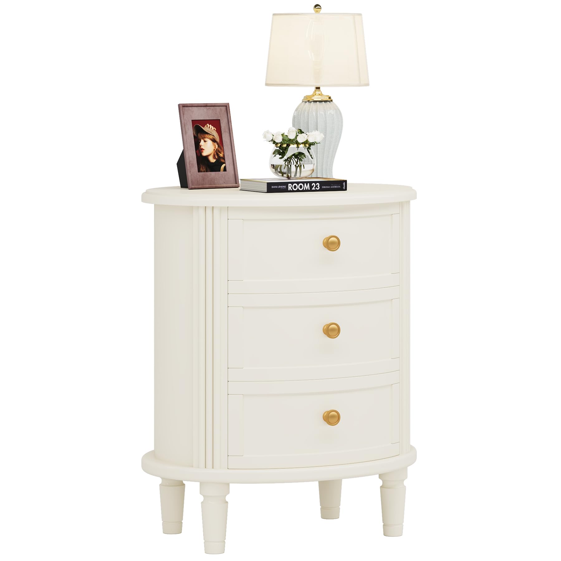 Nightstands Set 2, No Assembly Night Stand with 3 Drawers