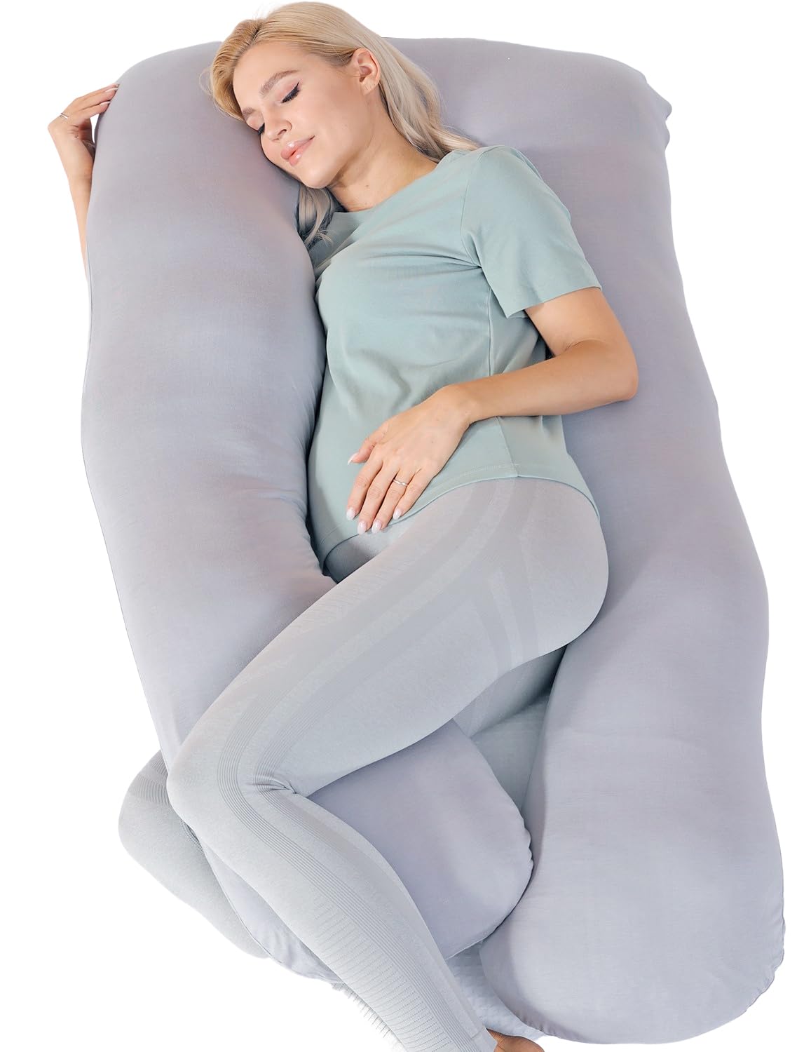 Pregnancy Pillows for Sleeping Cooling, Bamboo Rayon Cotton Blend Pregnancy Pillow