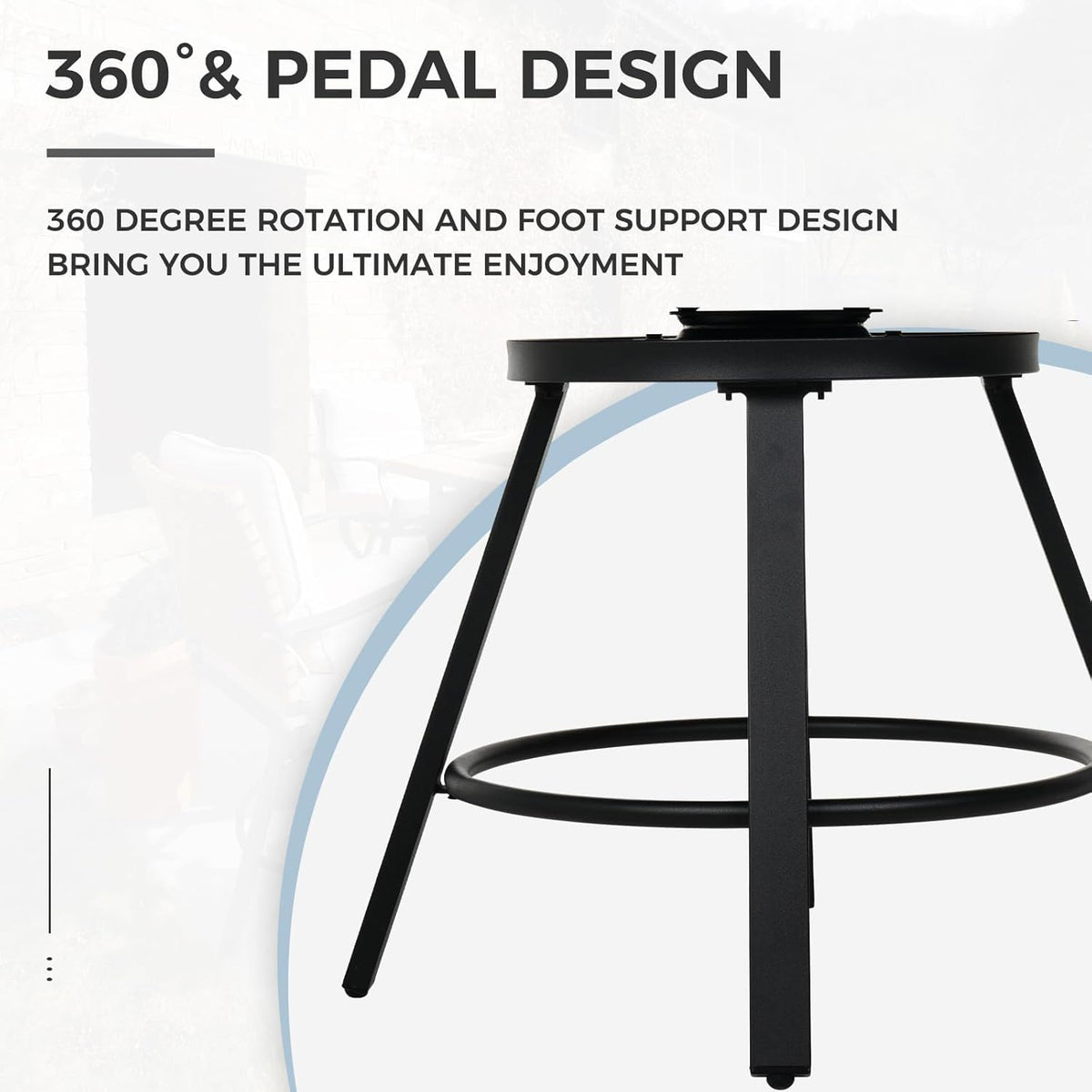 5-Piece Outdoor Fire Pit Bar Set with Swivel Stools & Ice Bucket