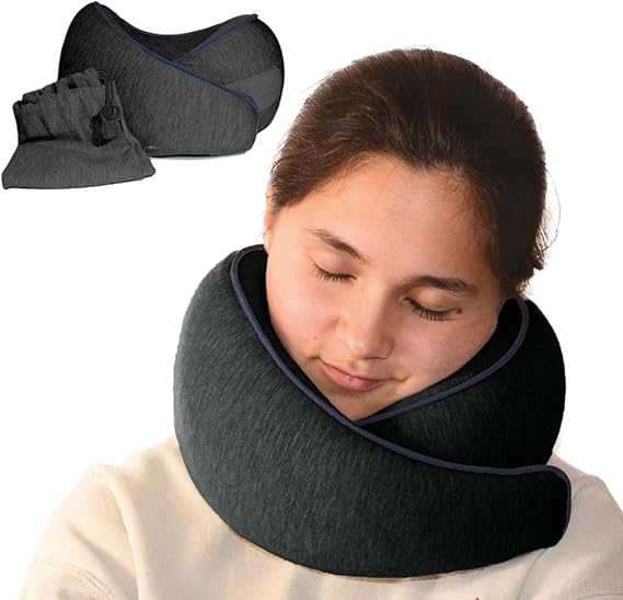 Memory Foam Travel Pillow | Provides Real Support for Head, Neck and Chin