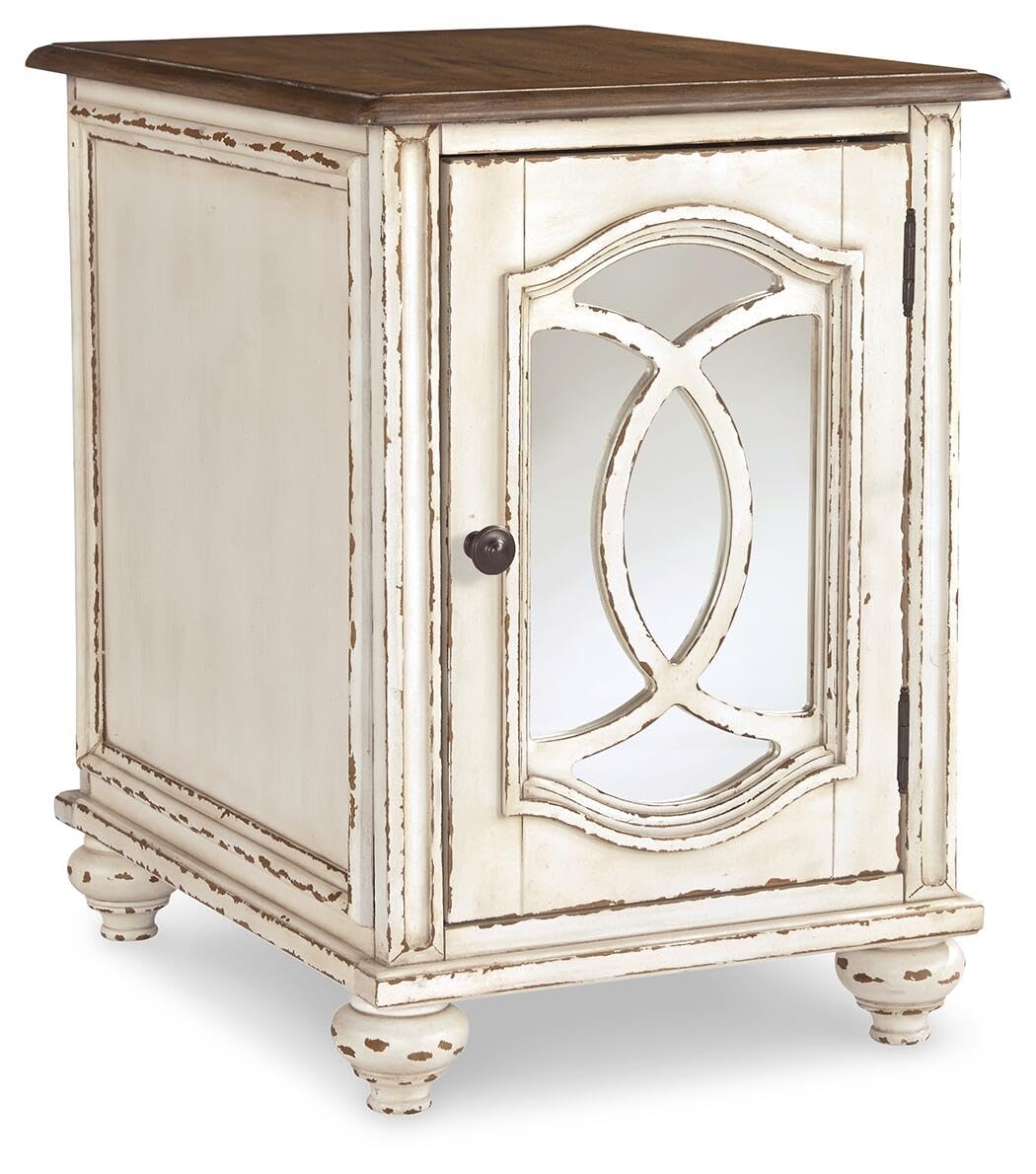 Realyn Chairside End Table with Mirrored Door