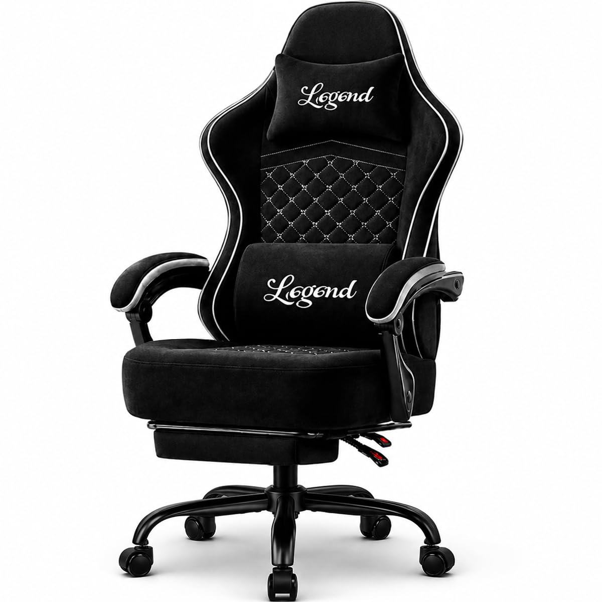 Wide Seat Gaming Chair with Footrest & Ergonomic Support