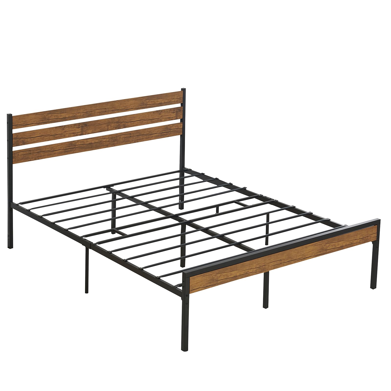 Full Size Bed Frame Platform with Headboard and Footboard