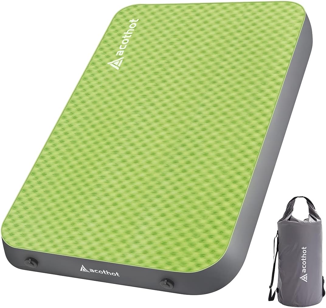 Self-Inflating Sleeping Pad - 4” Ultra-Thick Supportive Foam, Insulated Camping