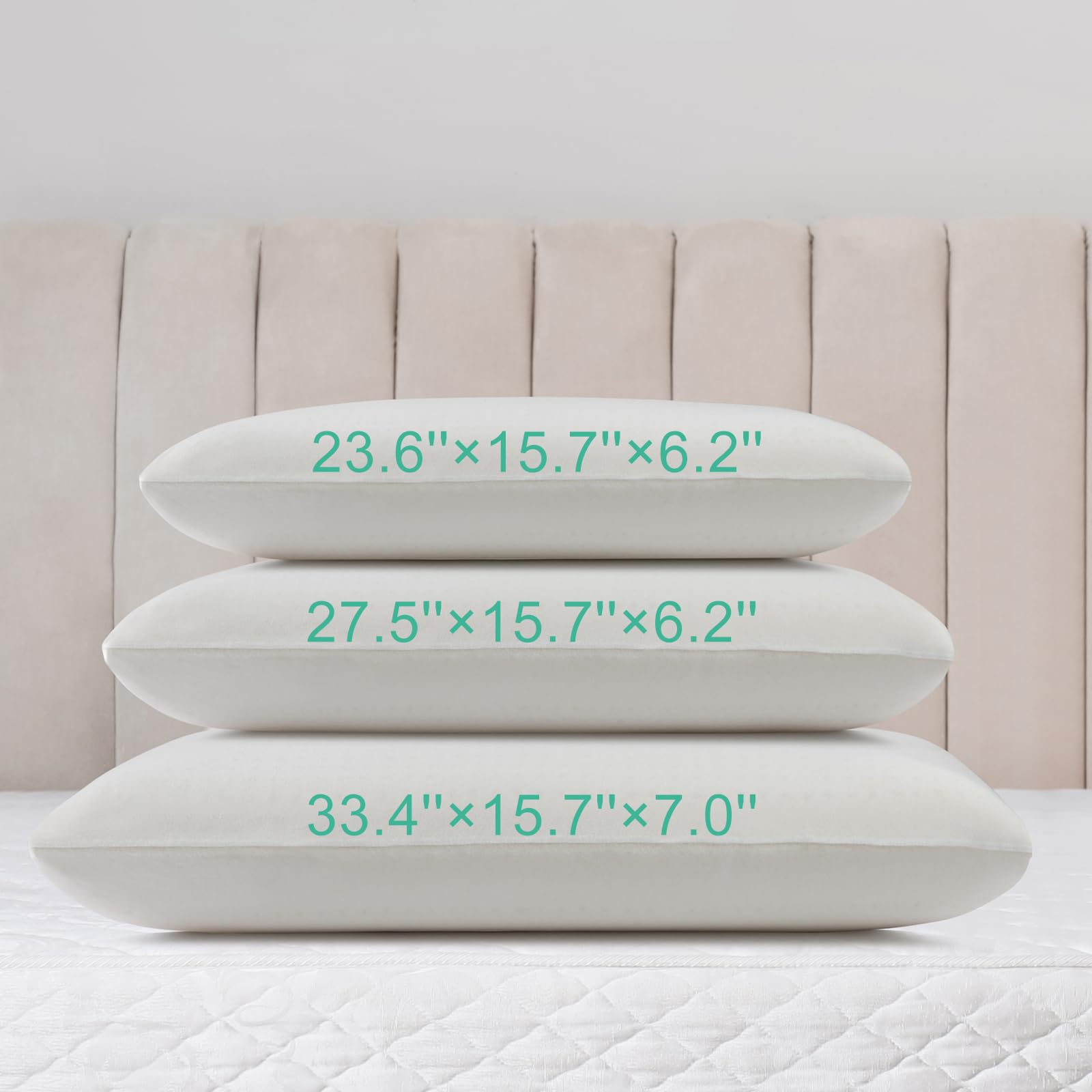 100% Natural Talalay Latex Pillow for Sleeping with Removable Cotton Cover