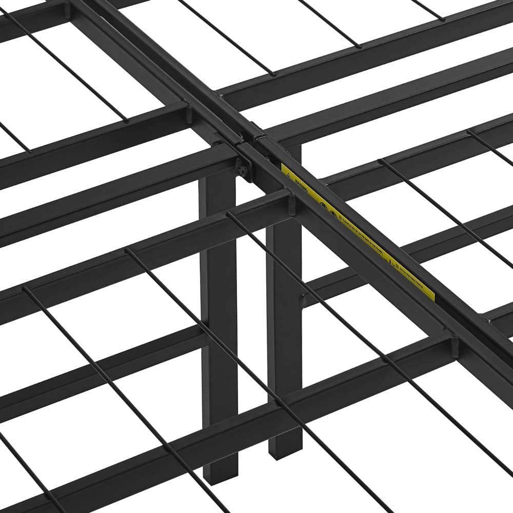 Basics Bed Frame with Storage, Foldable Metal Platform, Sturdy Steel